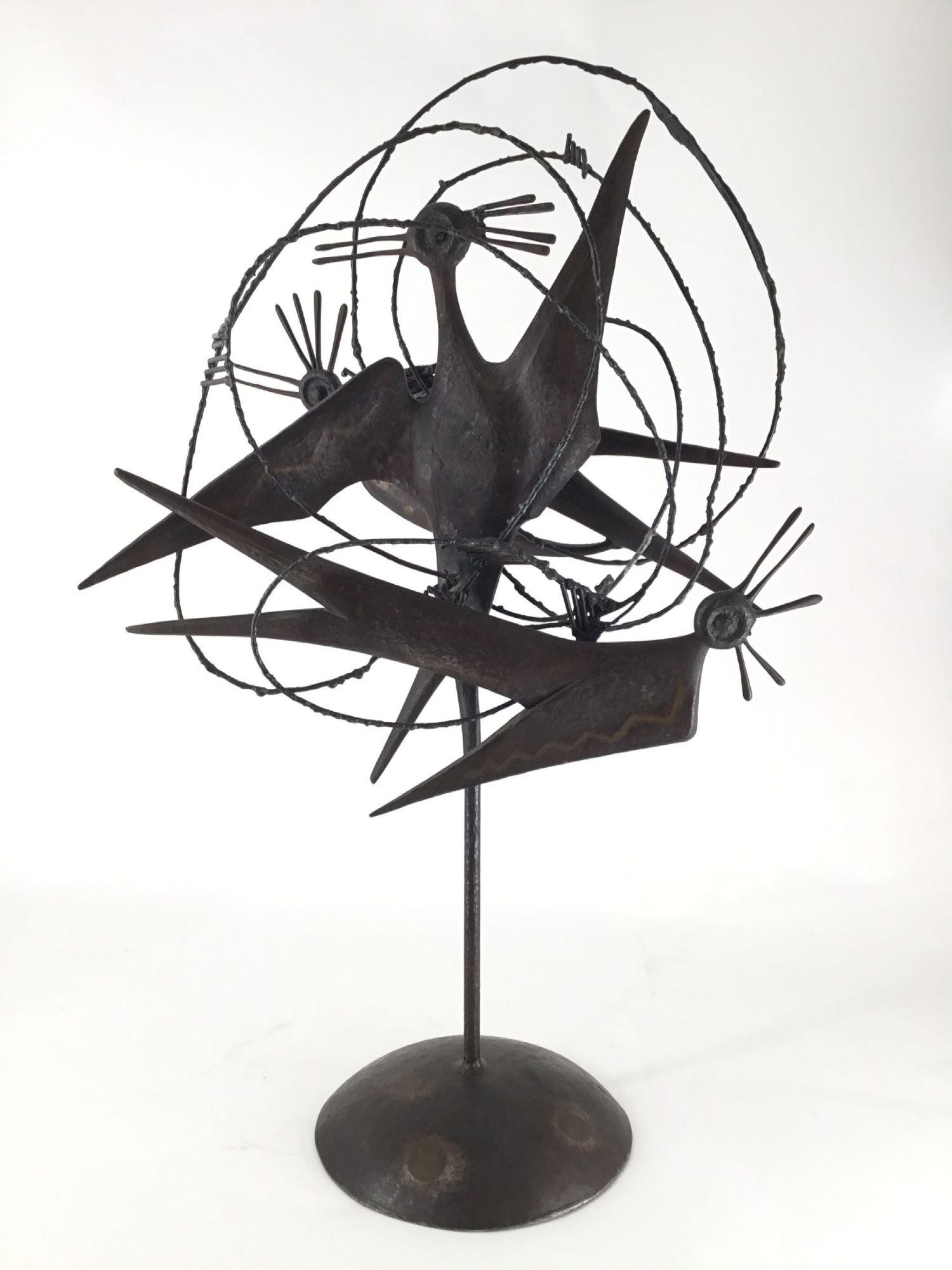 Mid Century French Iron "Birds" Sculpture