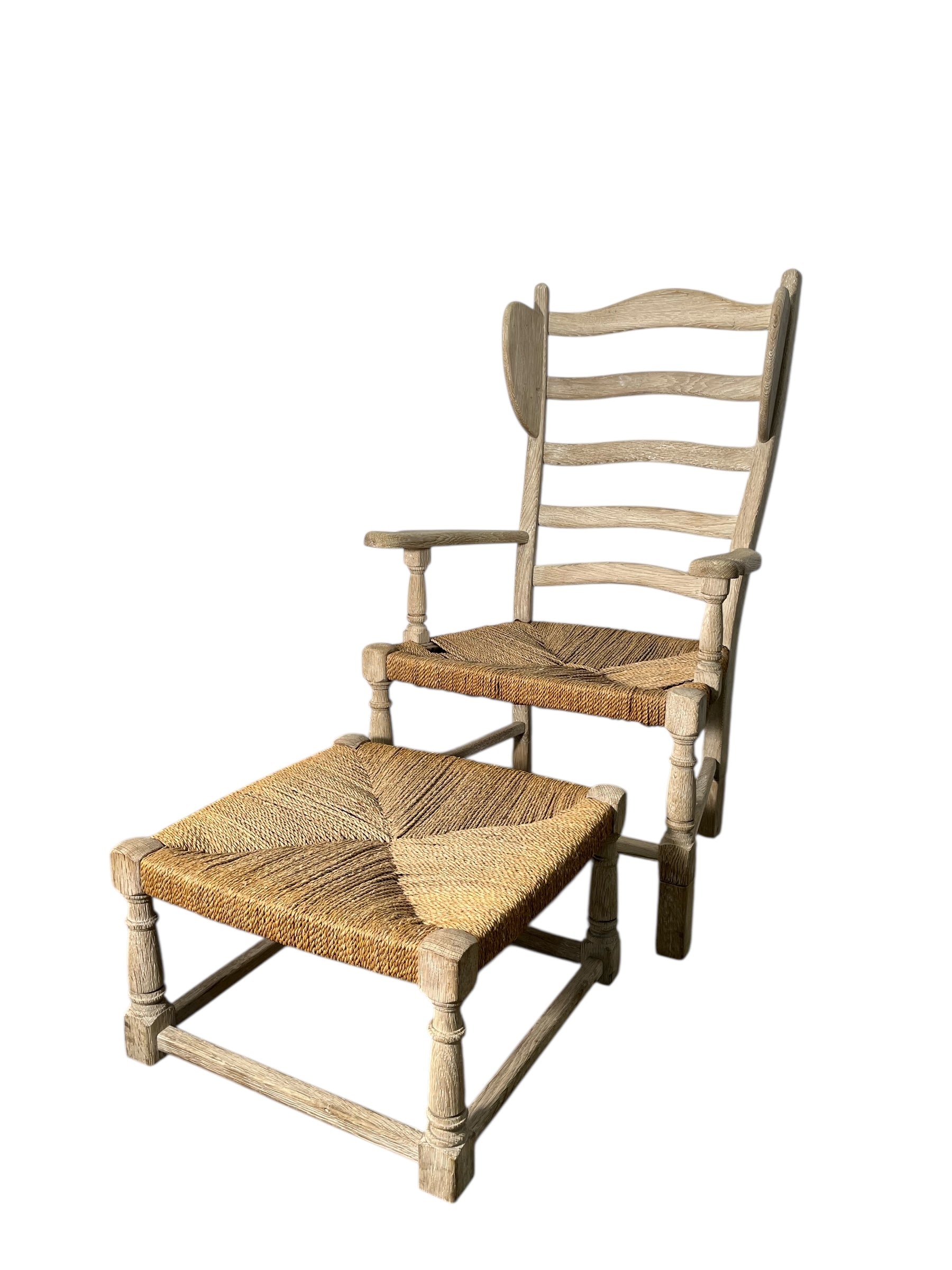 French Rush Chair and Ottoman