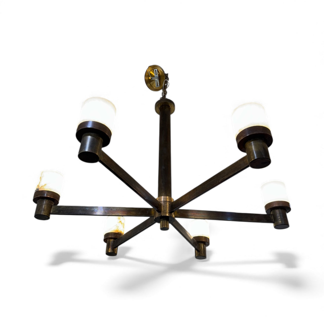 Limited Edition Bette Solid Bronze & Alabaster Chandelier