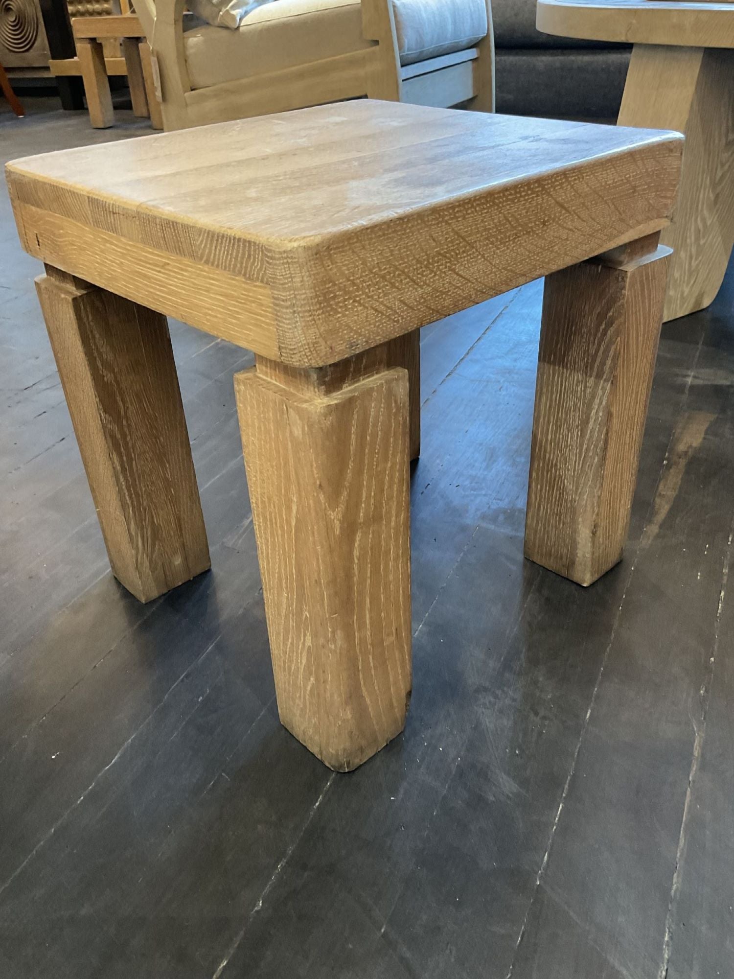 1940's French Cerused Oak Side Table
