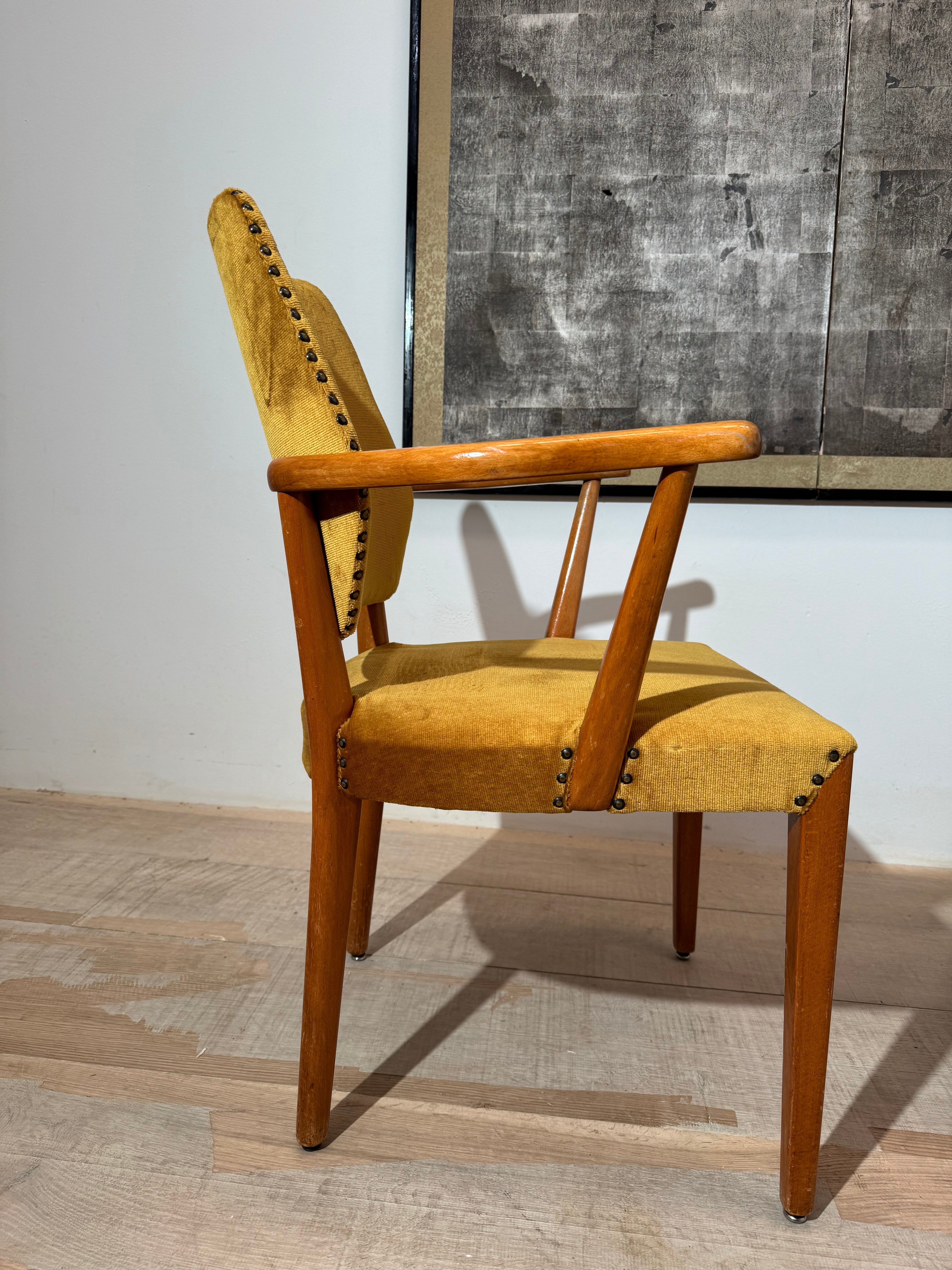 Pair Swedish Grace Armchairs in Original Fabric