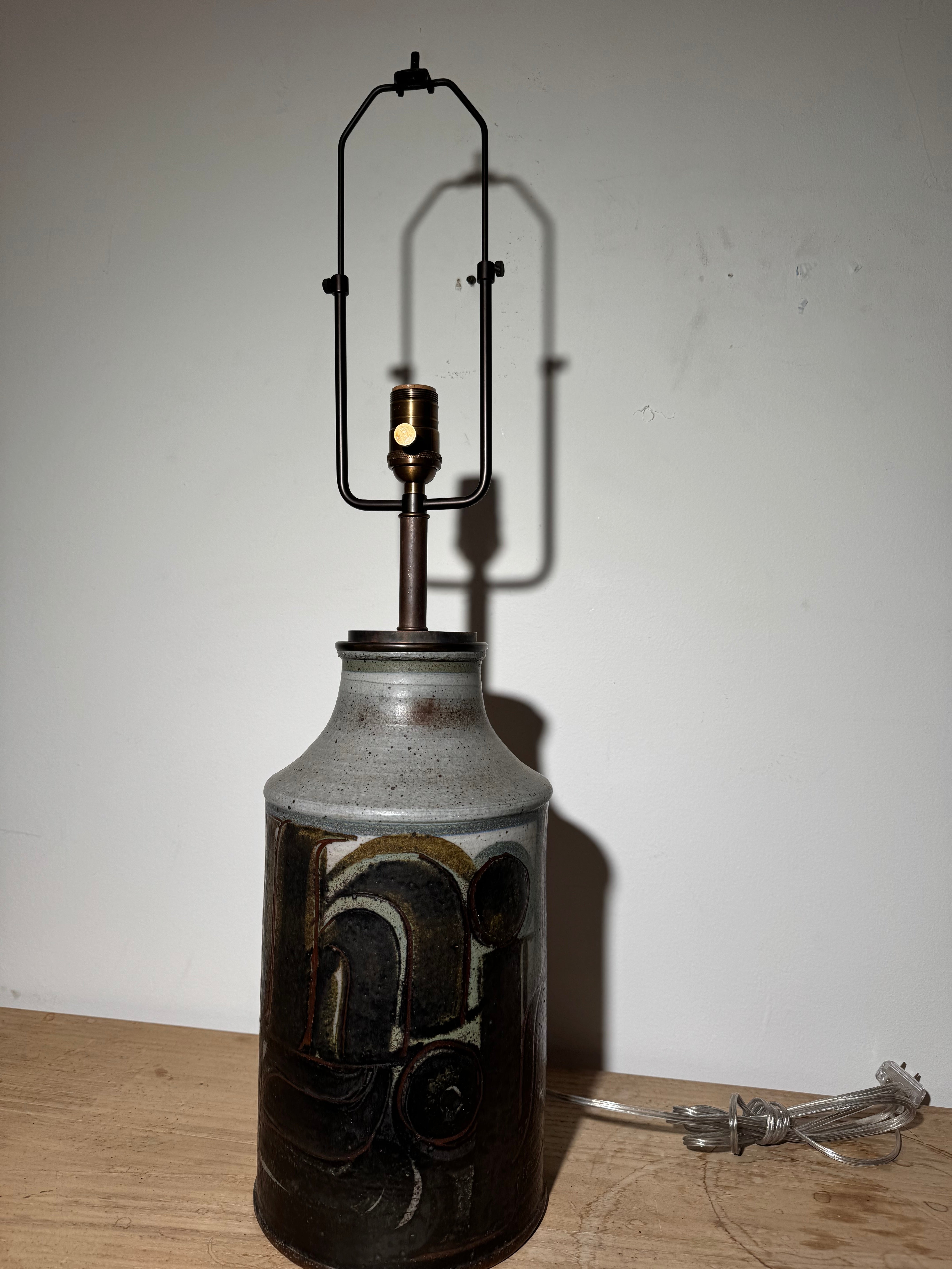 Large Scale Vintage Studio Pottery Lamp