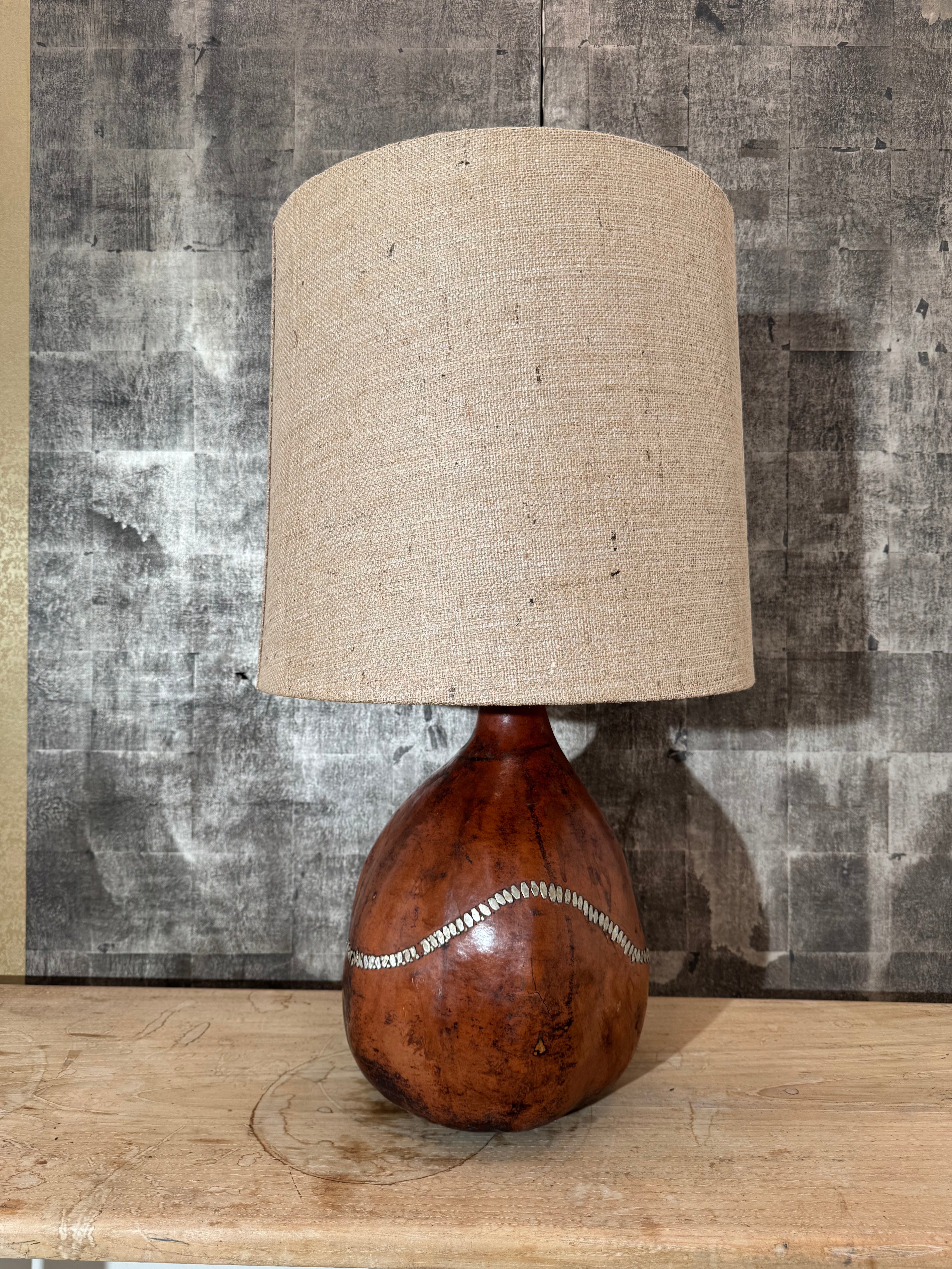 Vintage Gourd Lamp With Repair