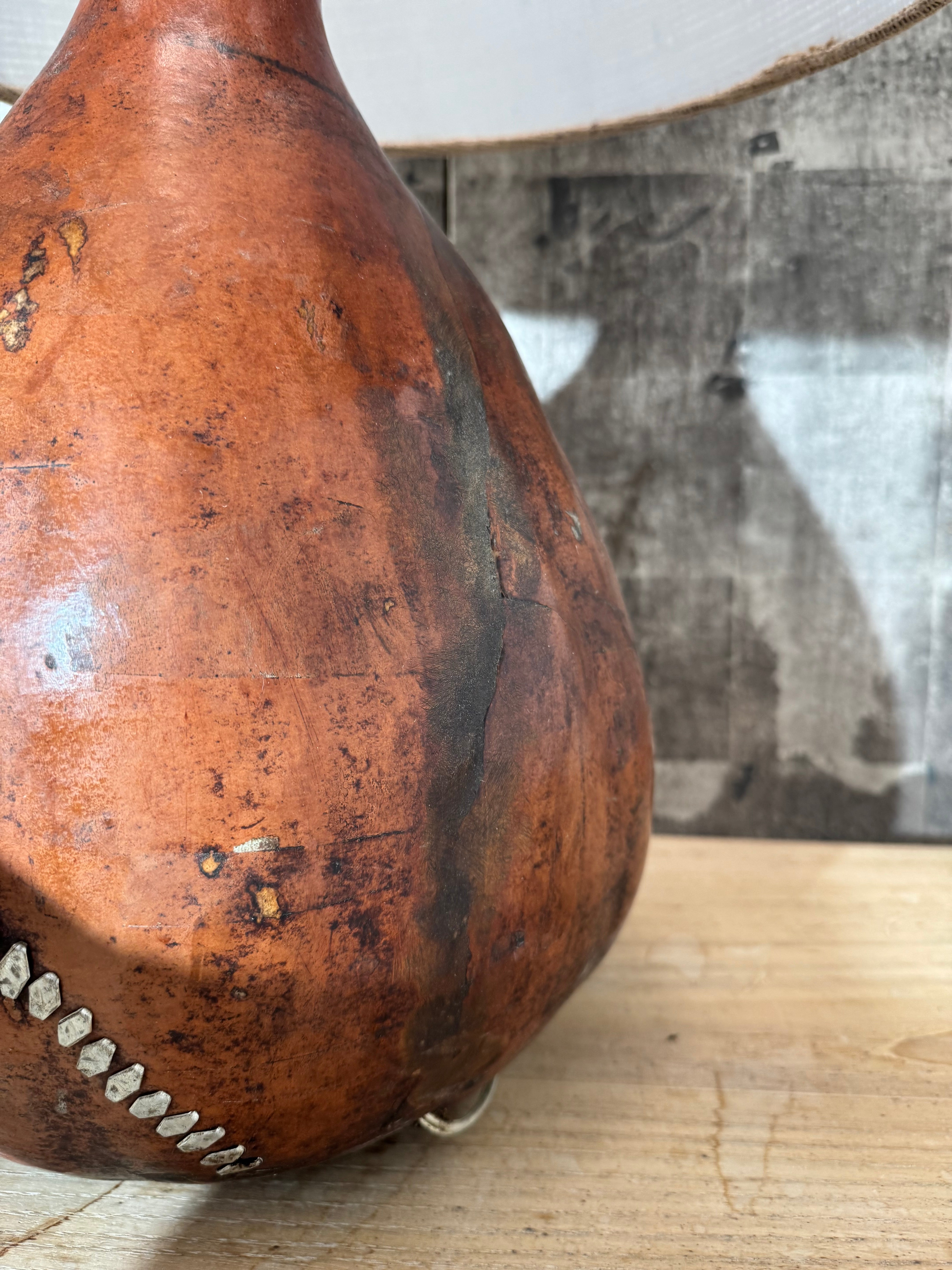 Vintage Gourd Lamp With Repair