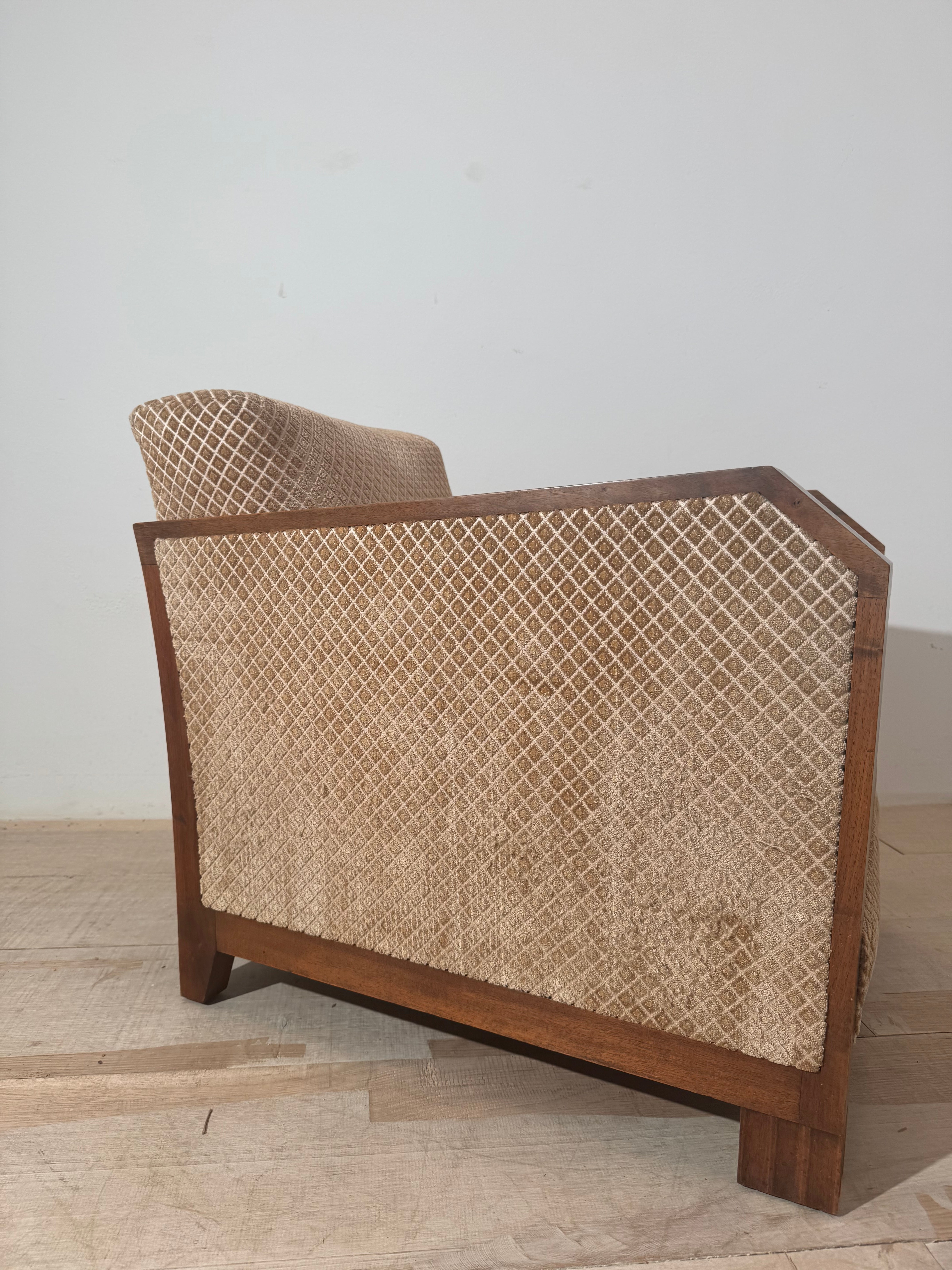 French 1940s Walnut Armchair