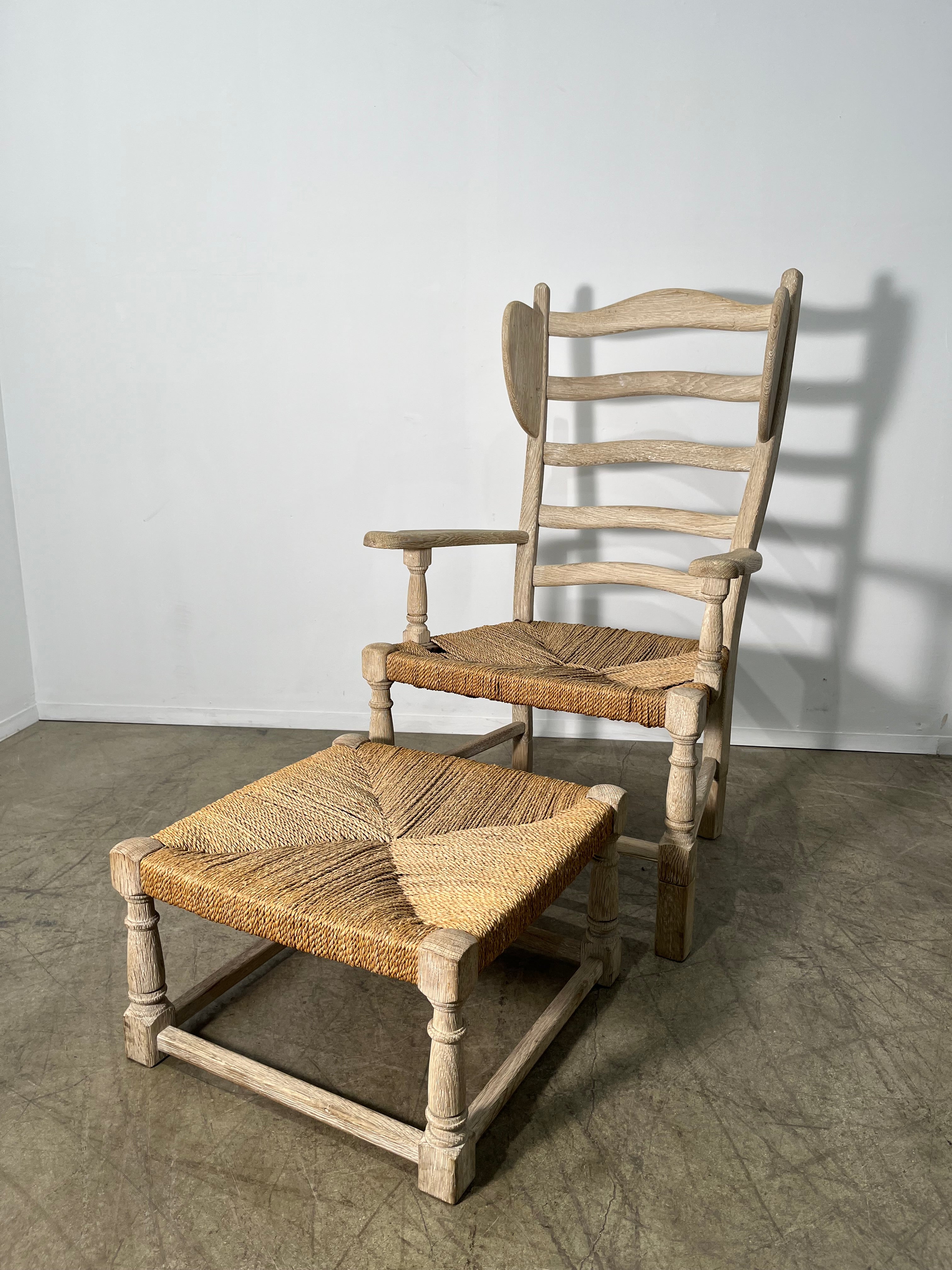 French Rush Chair and Ottoman