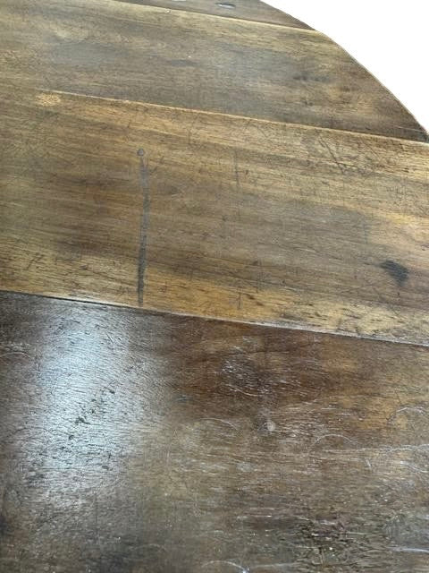 Limted Edition Oval 18th Century Walnut Top on Ebonized Walnut Base