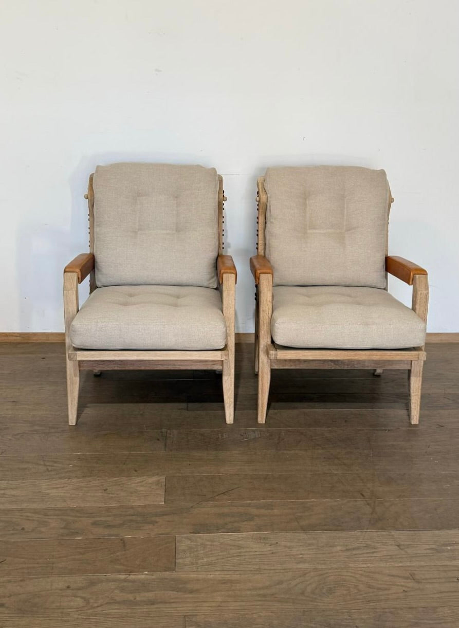 Pair of Lucca Studio Langdon Chair with Leather Backs