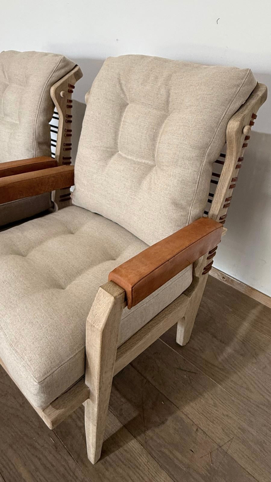 Pair of Lucca Studio Langdon Chair with Leather Backs