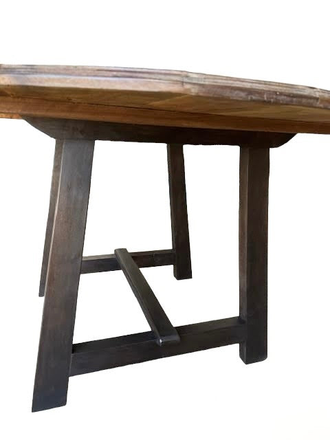Limted Edition Oval 18th Century Walnut Top on Ebonized Walnut Base