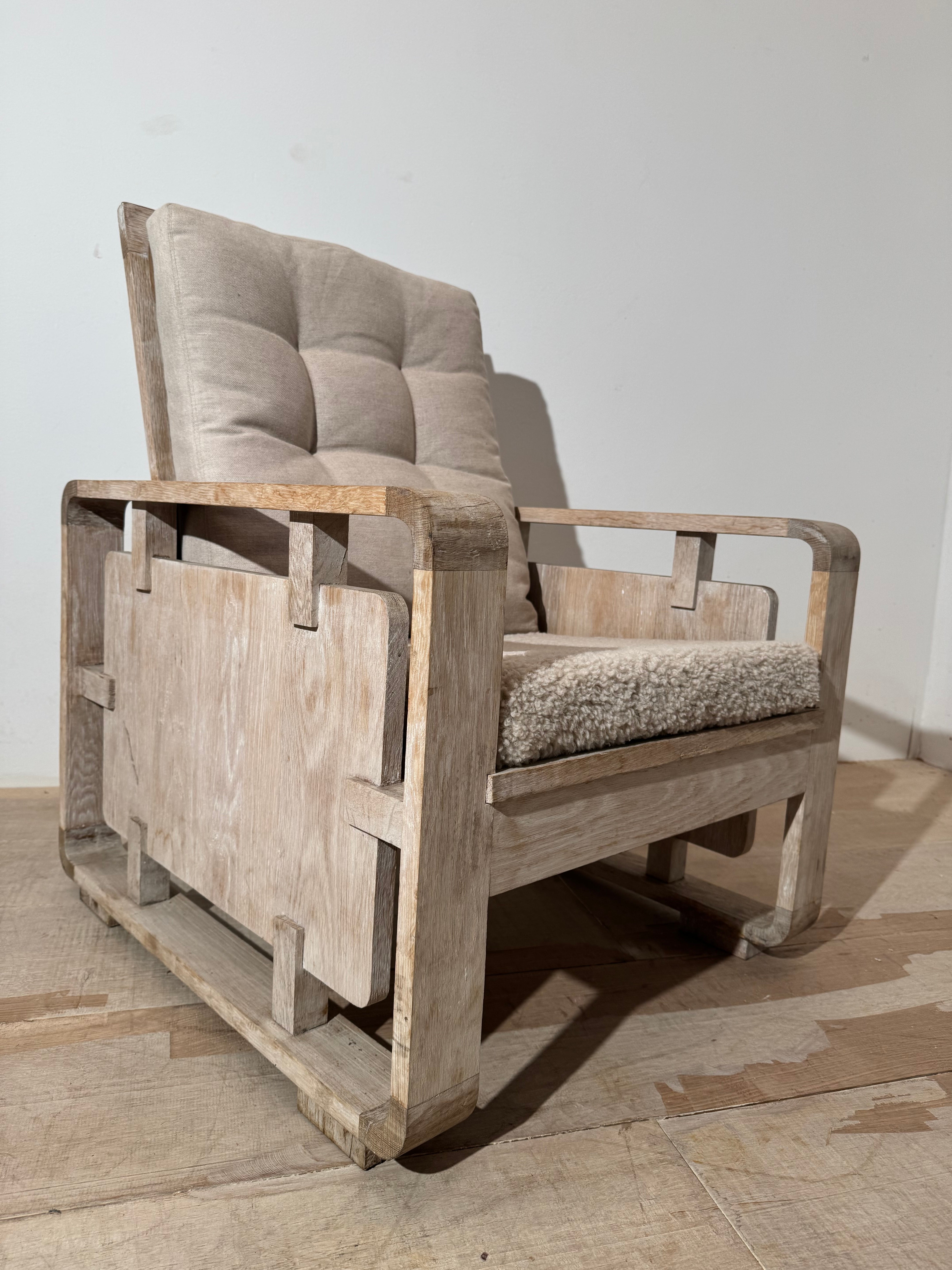 Vintage White Oak Armchair