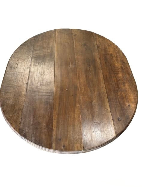 Limted Edition Oval 18th Century Walnut Top on Ebonized Walnut Base