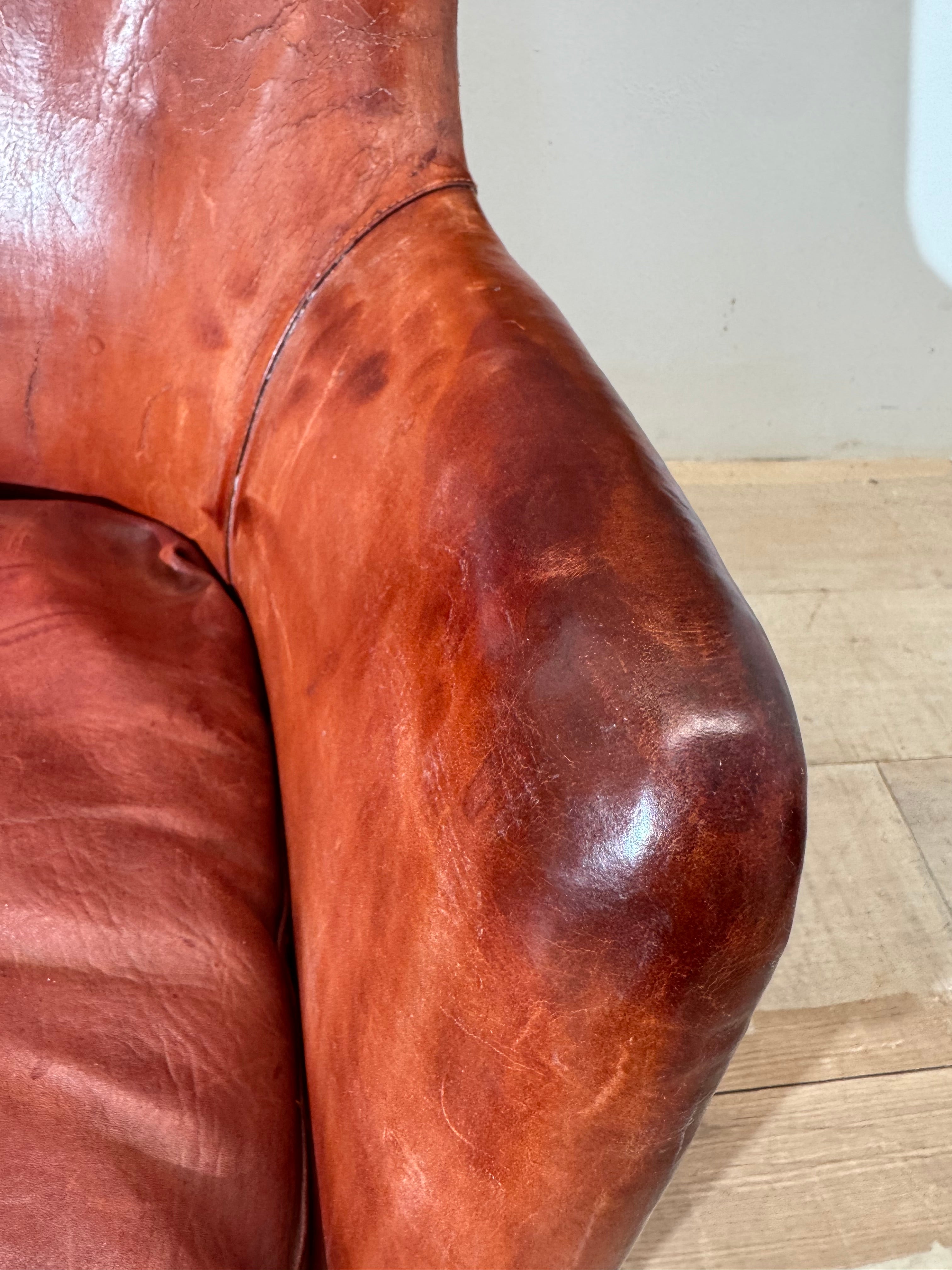 Original Vintage Arne Vodder Danish Leather Chair in Scruffy Condition