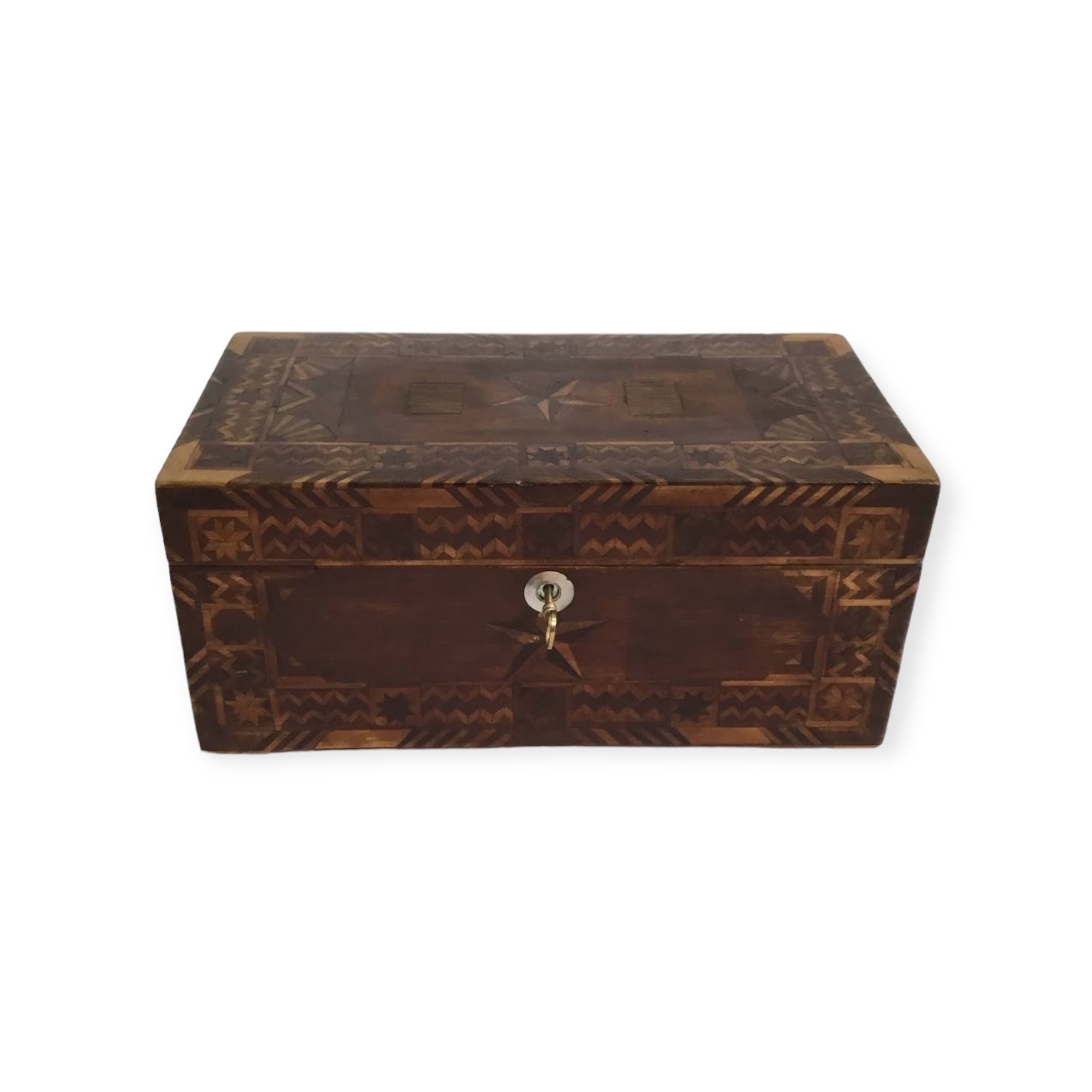 Large Primitive Folk Art Wood Box Large Primitive Folk Art Wood Box
