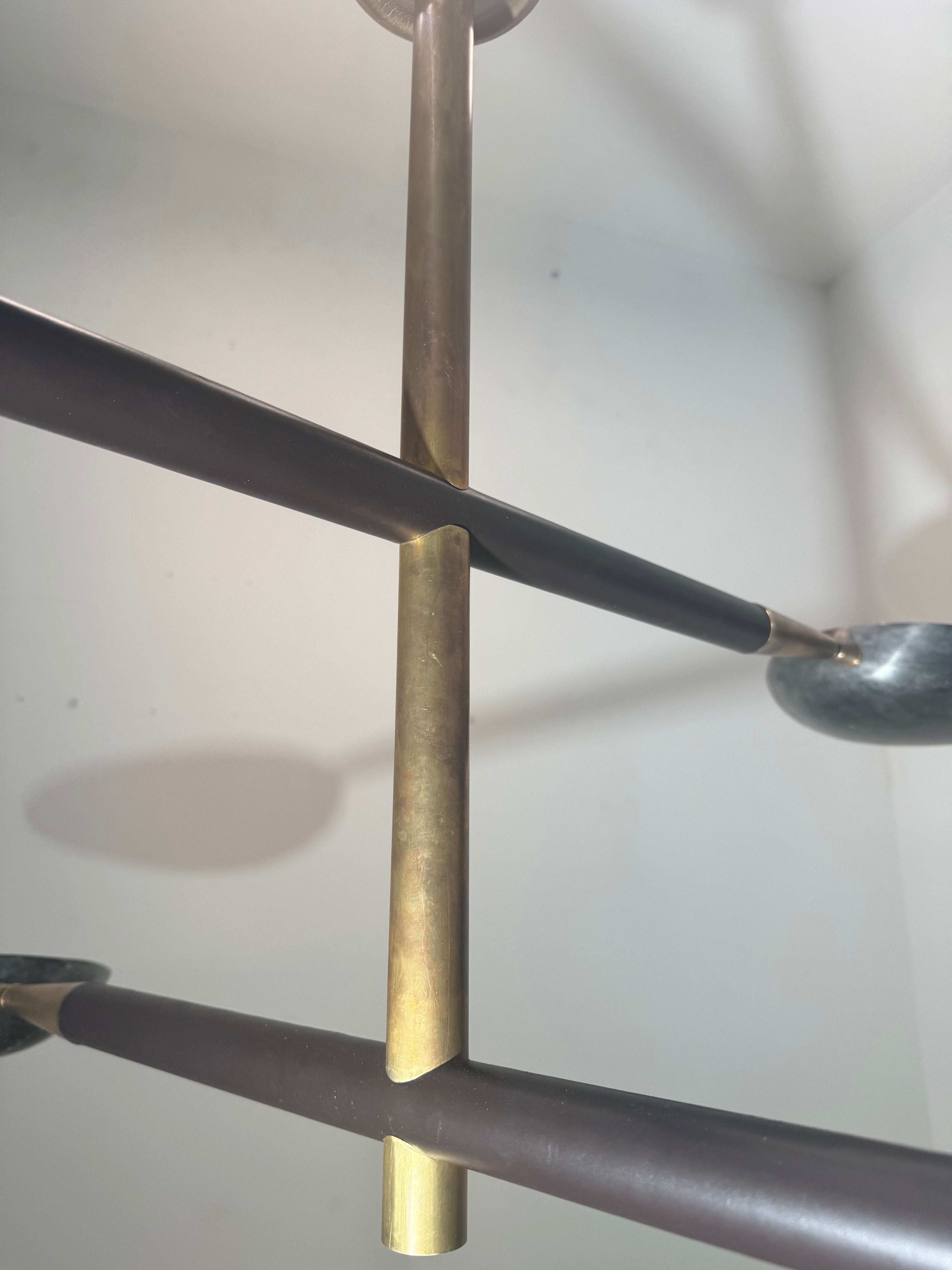 Lucca Studio Renata Chandelier in Leather & Bronze