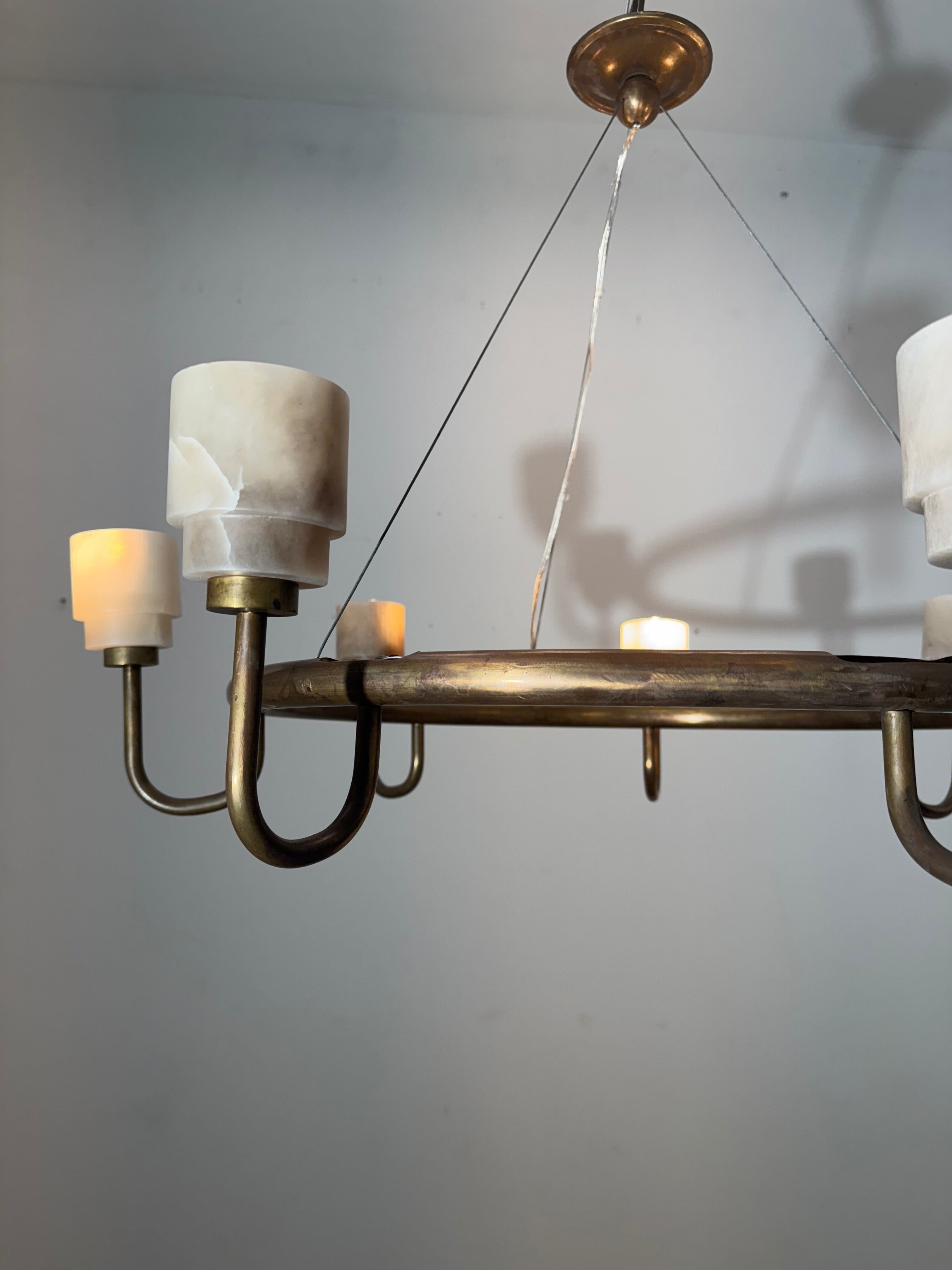 Lucca Studio Wynn Alabaster & Bronze Chandelier