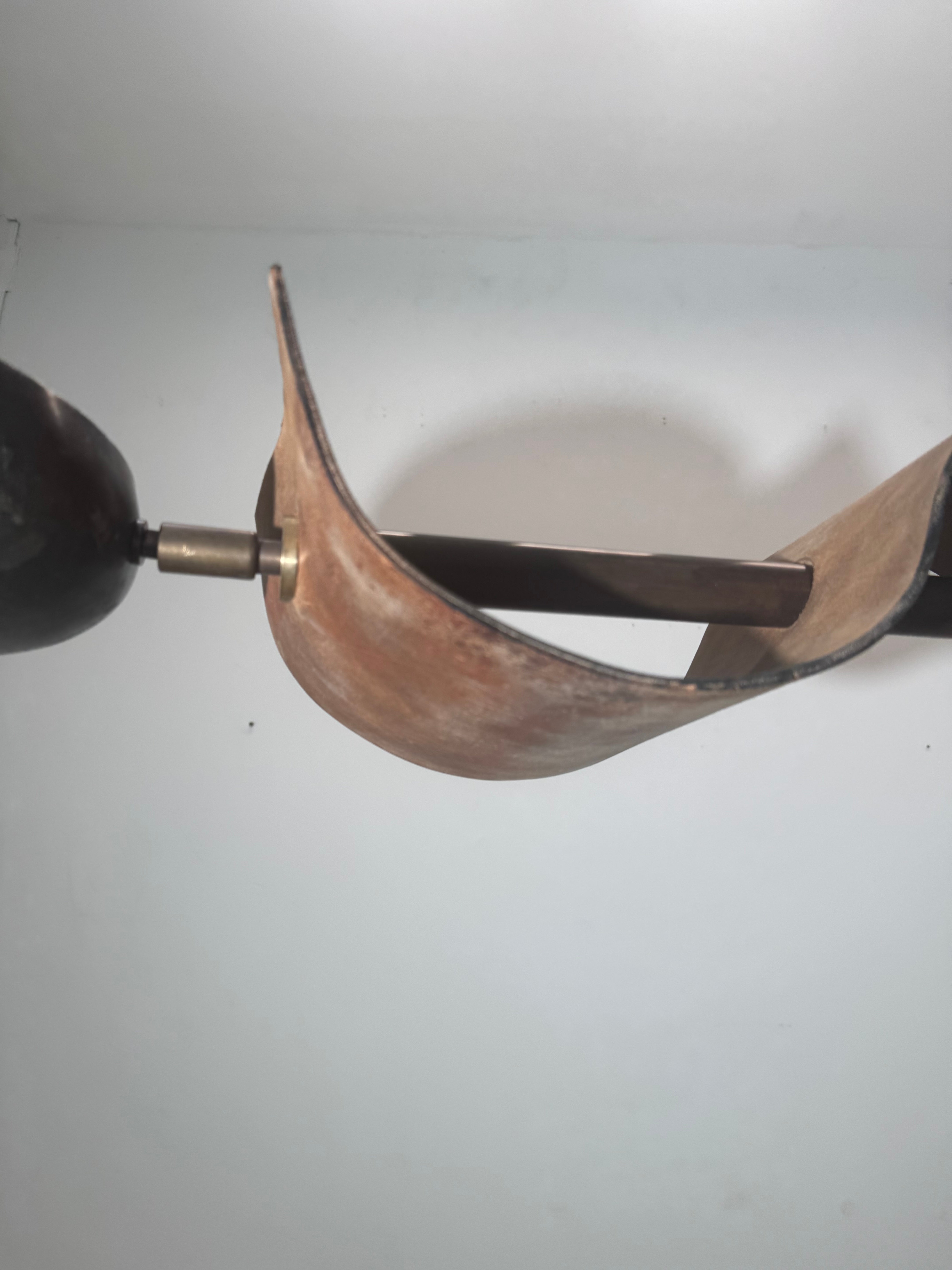 Lucca Studio Parker Leather and Bronze Chandelier