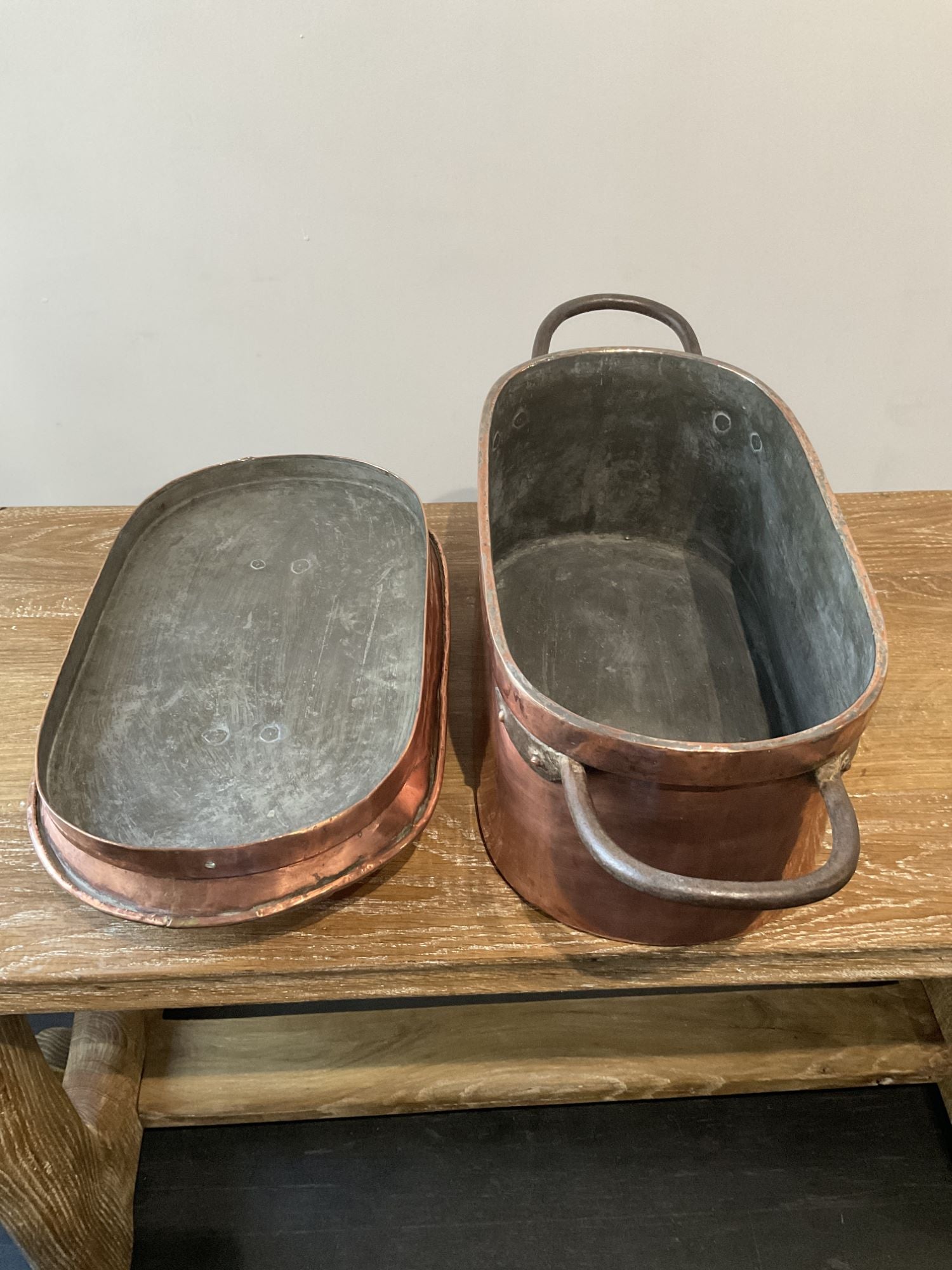 19th Century Large French Copper Stockpot with Top
