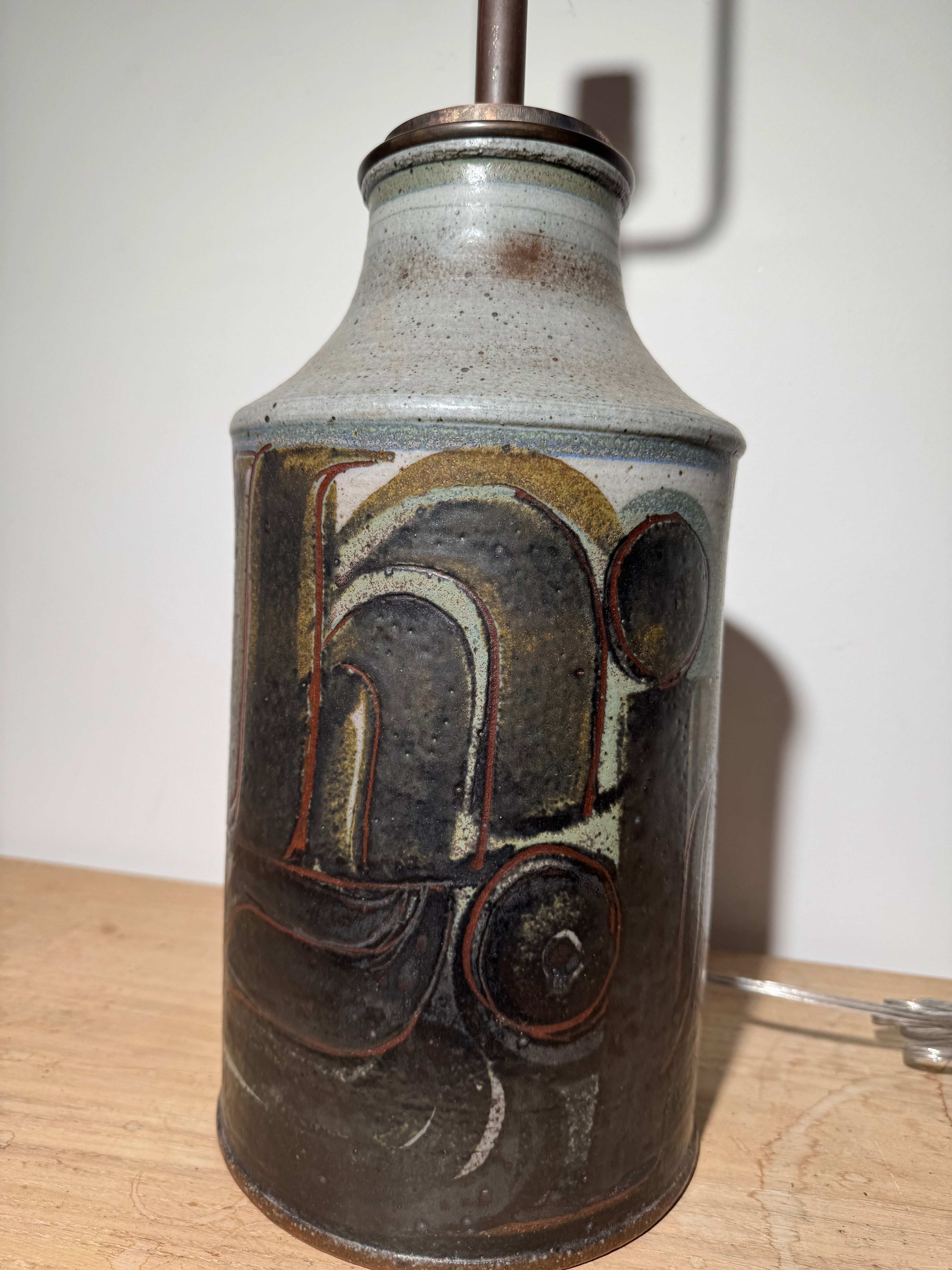 Large Scale Vintage Studio Pottery Lamp