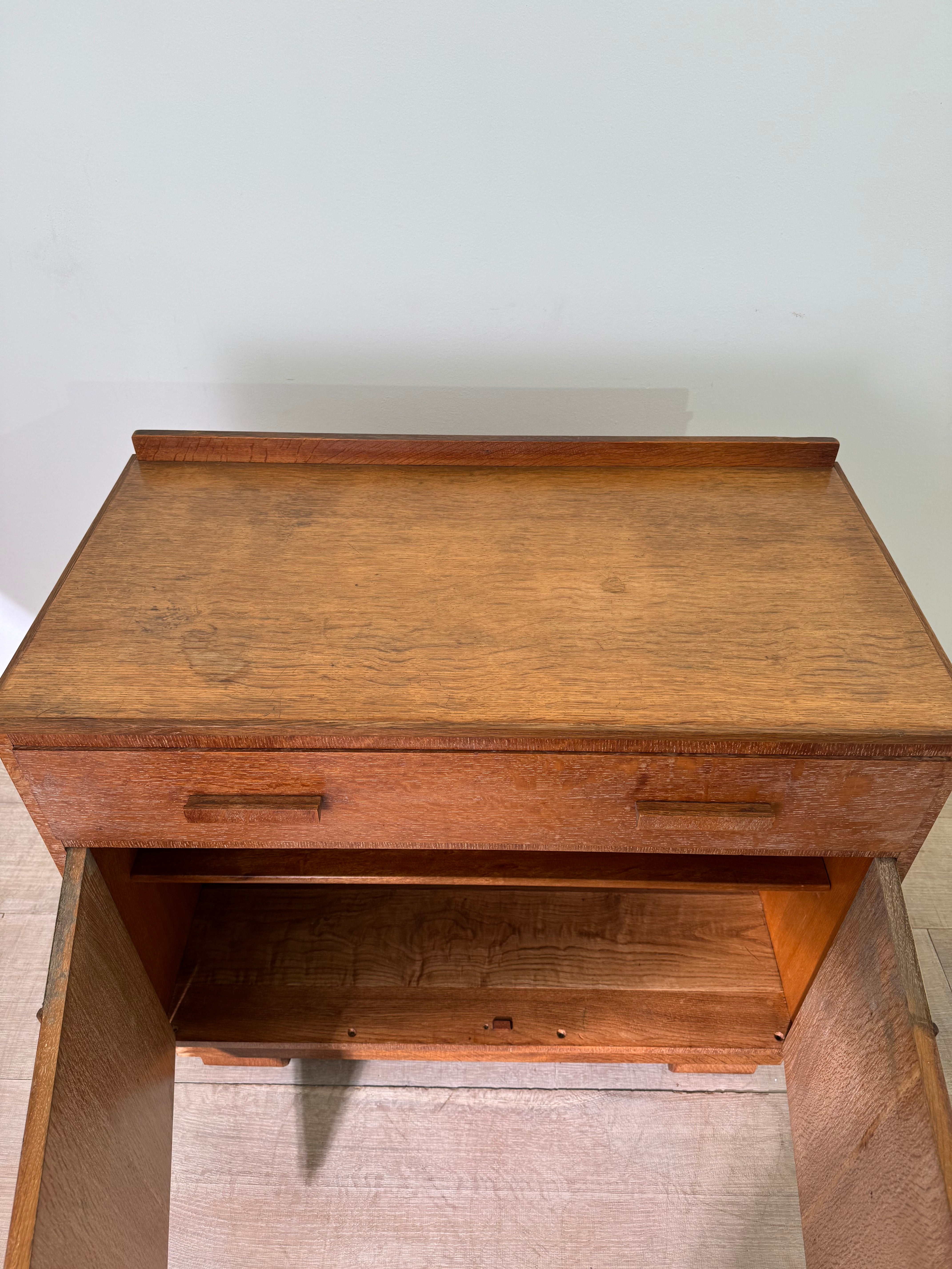 Circa 1900 Bleached Oak Cabinet