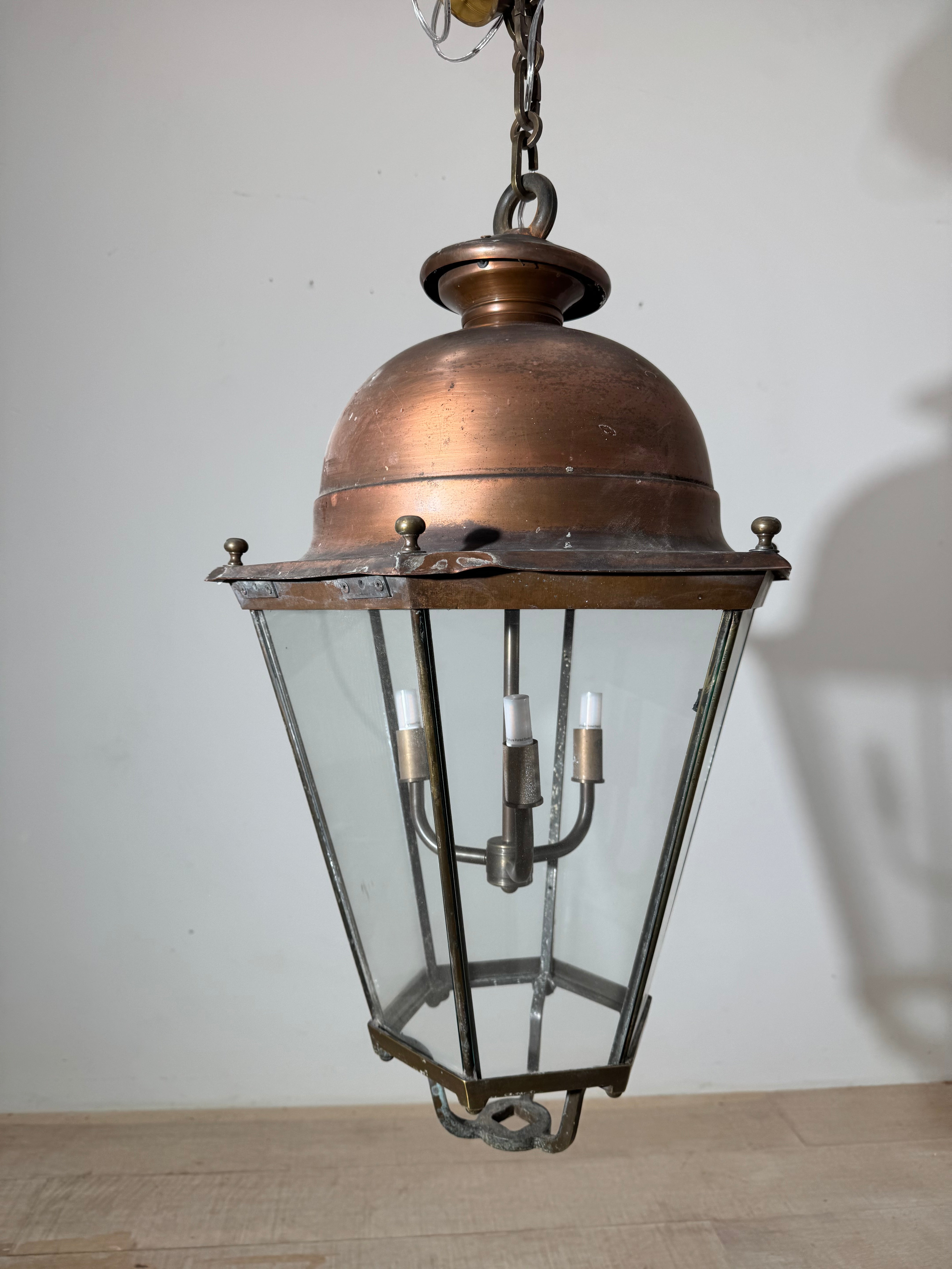 English 19c Copper Lantern