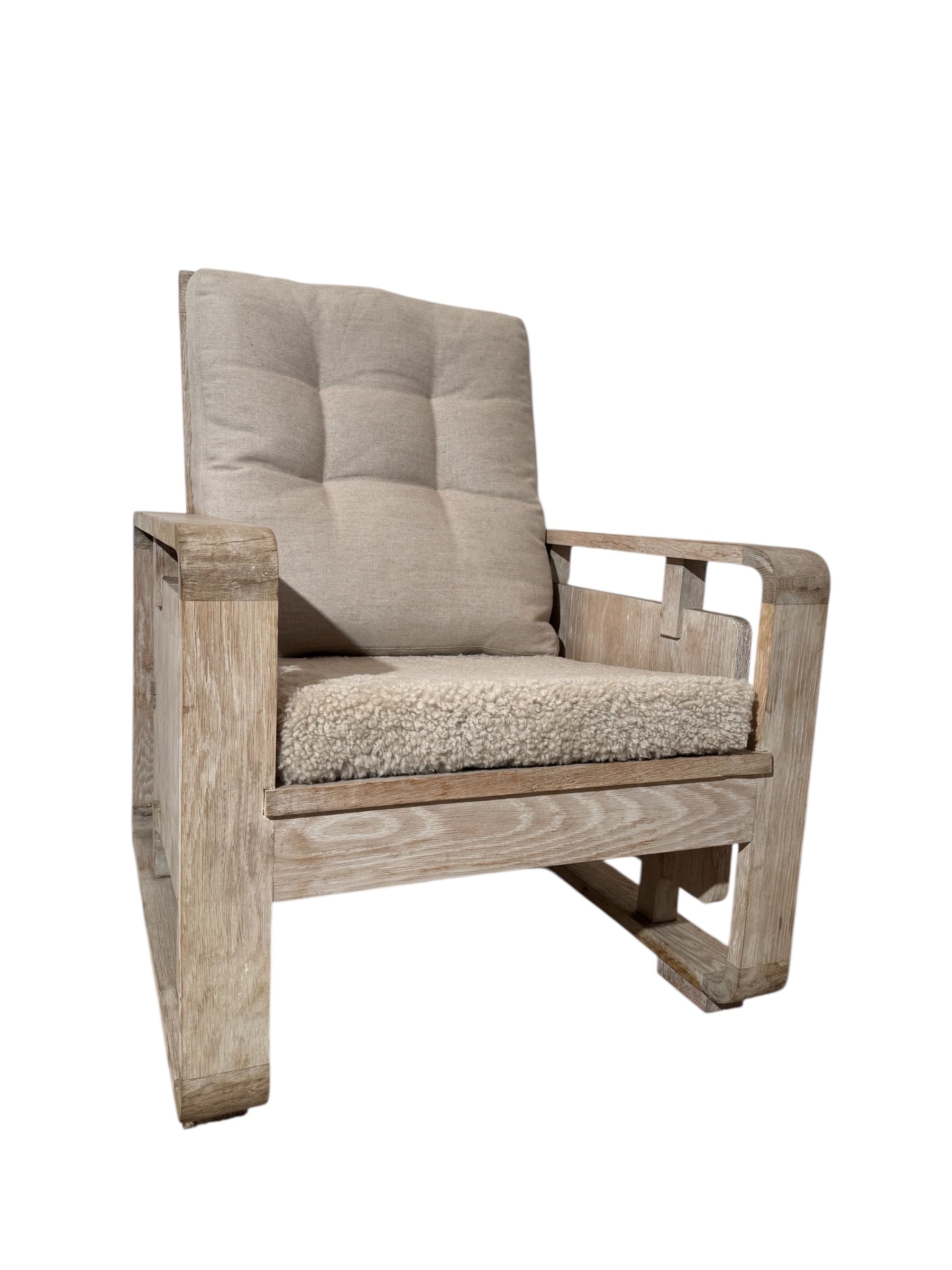 Vintage White Oak Armchair