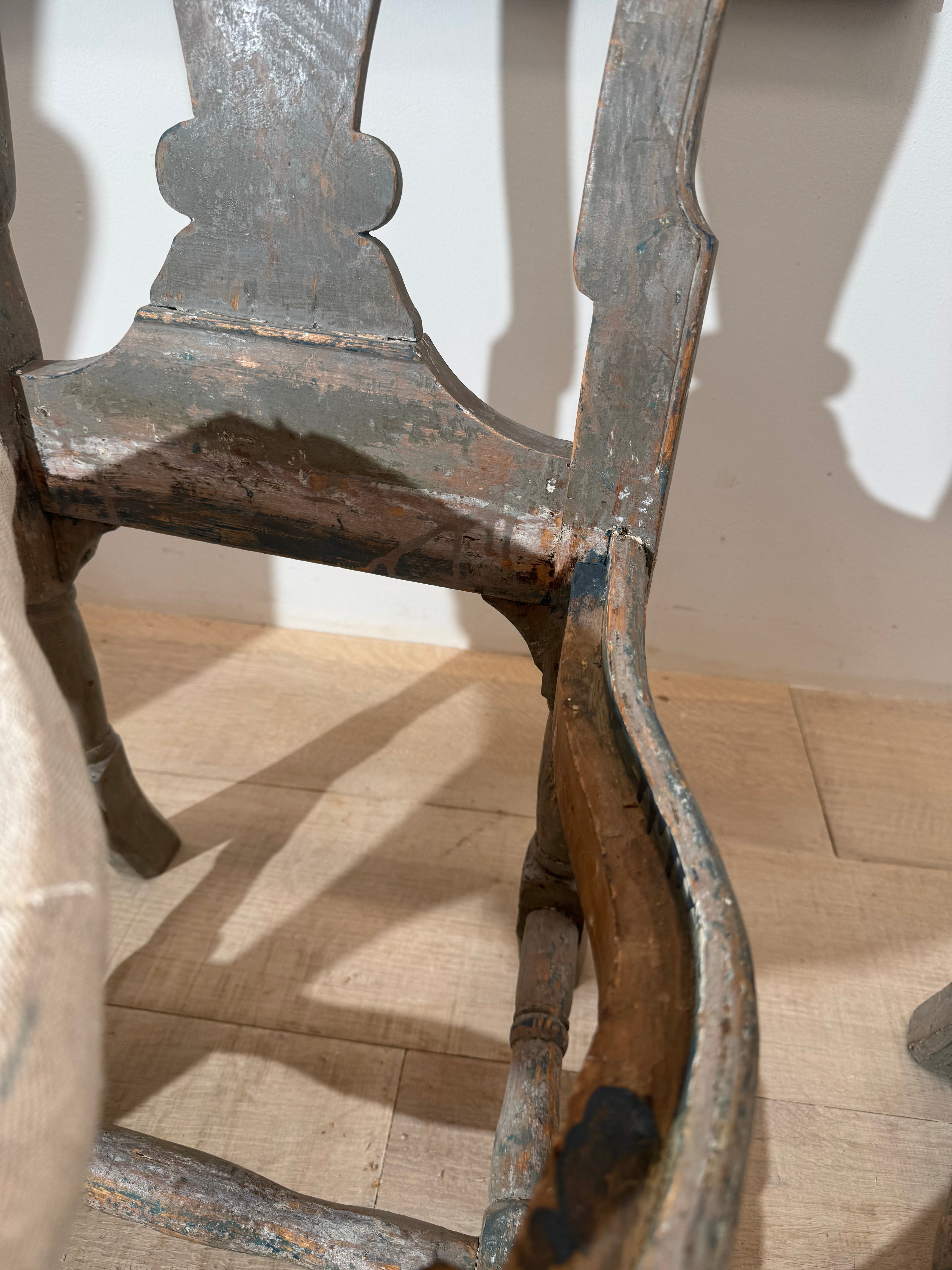 Set of Four Gustavian Painted Dining Chairs