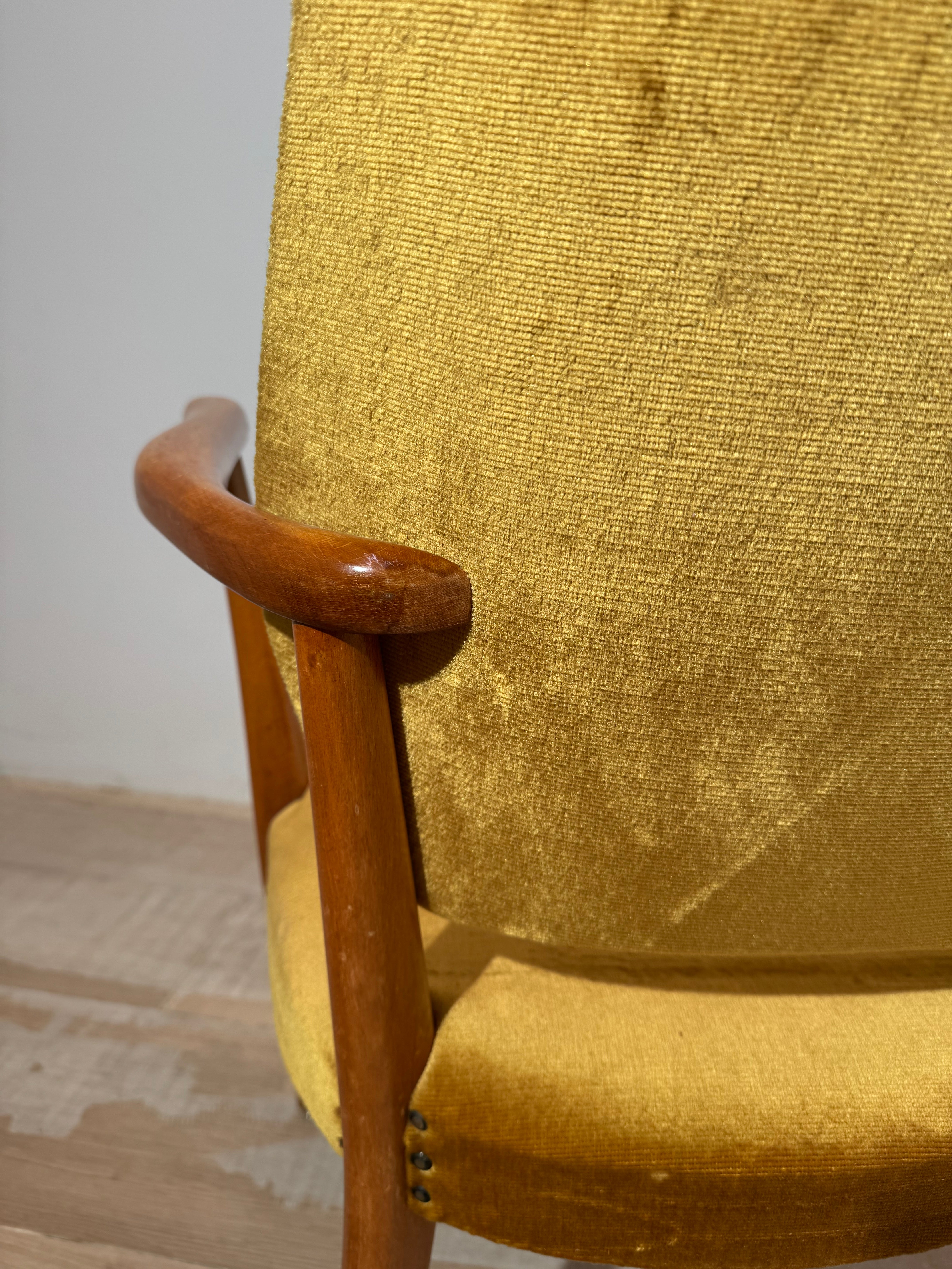 Pair Swedish Grace Armchairs in Original Fabric