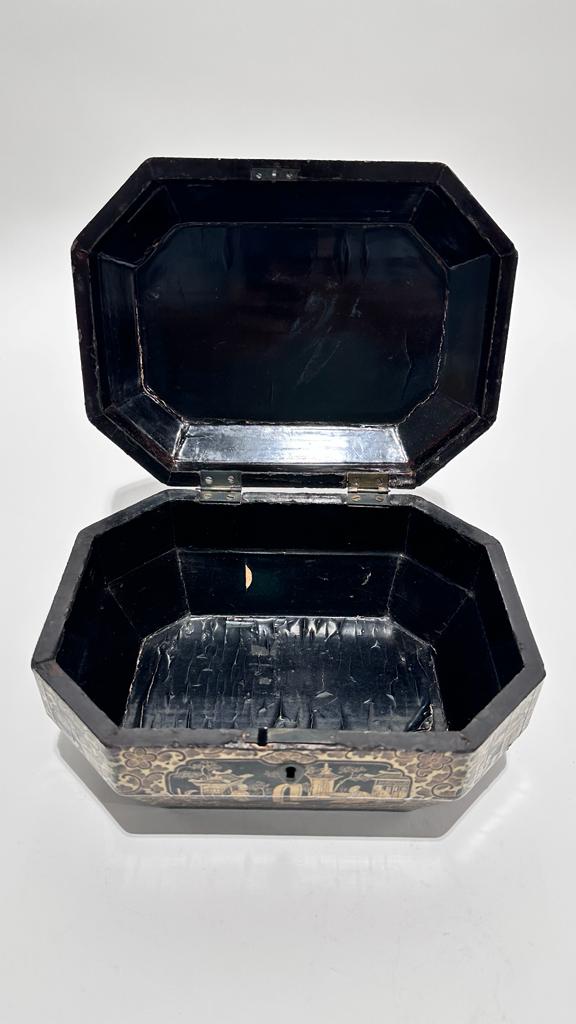 19th Century Black Chinoiserie Box