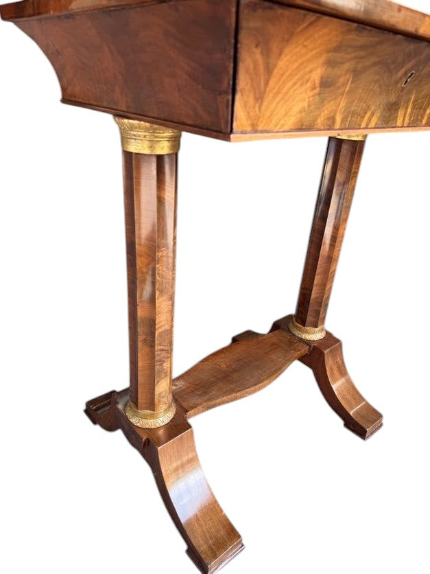 Danish 1910's Biedermeier Mahogany and Parcel Gilt Side Table