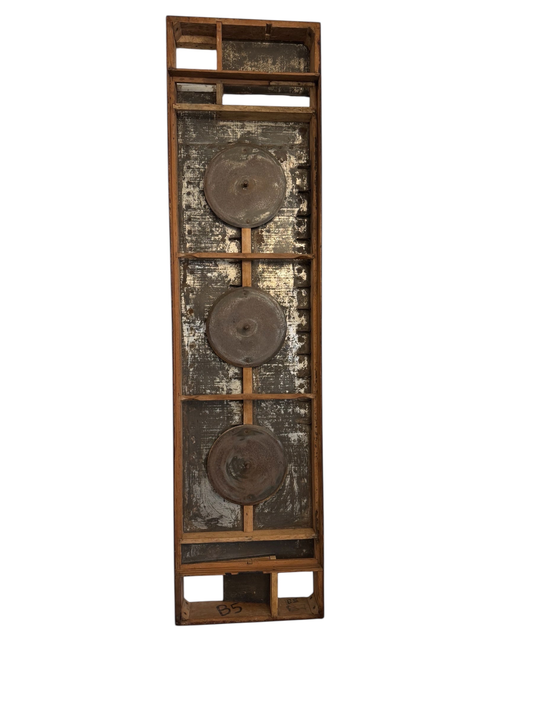 belgian modernist wood and iron panel