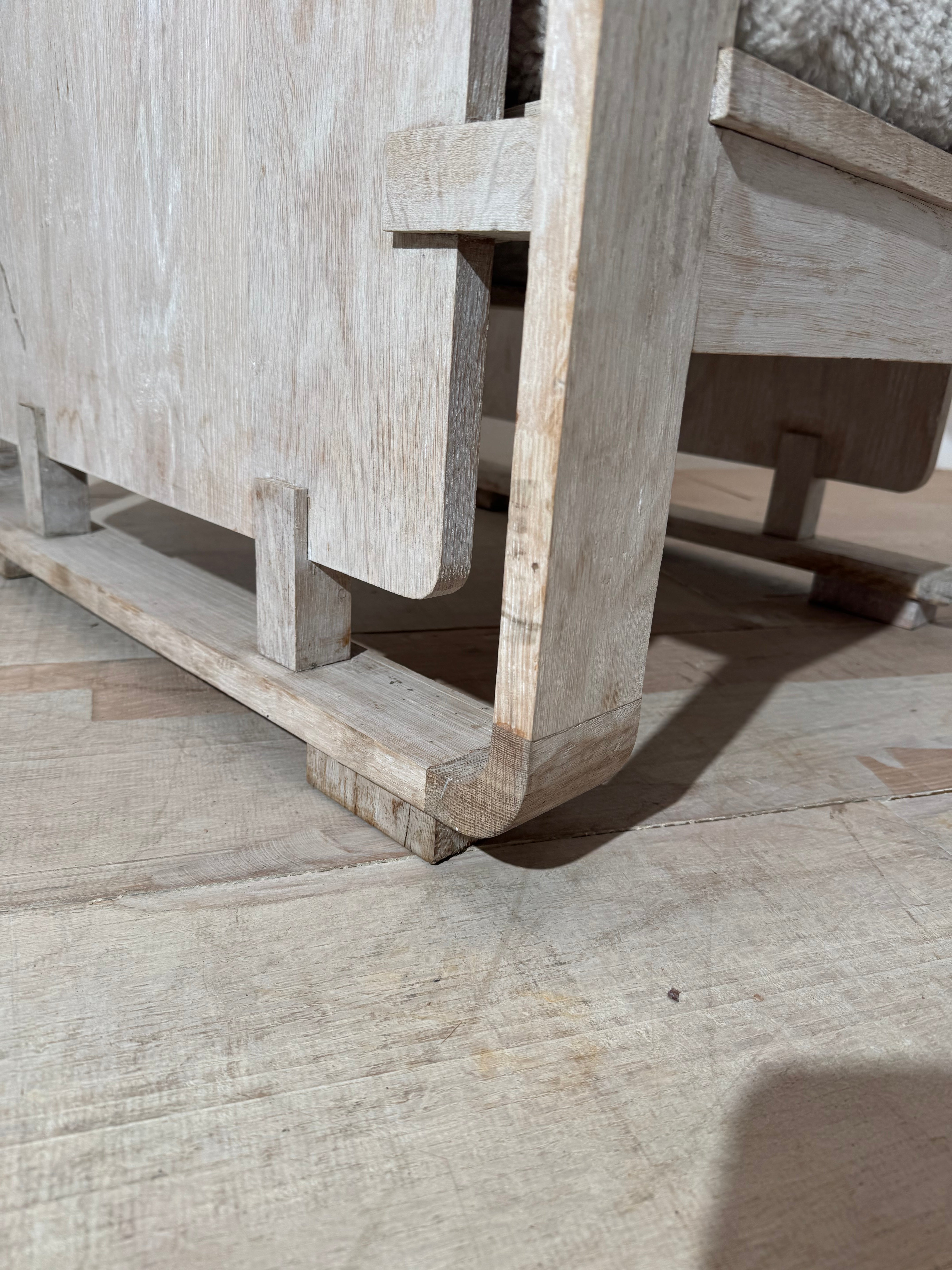 Vintage White Oak Armchair