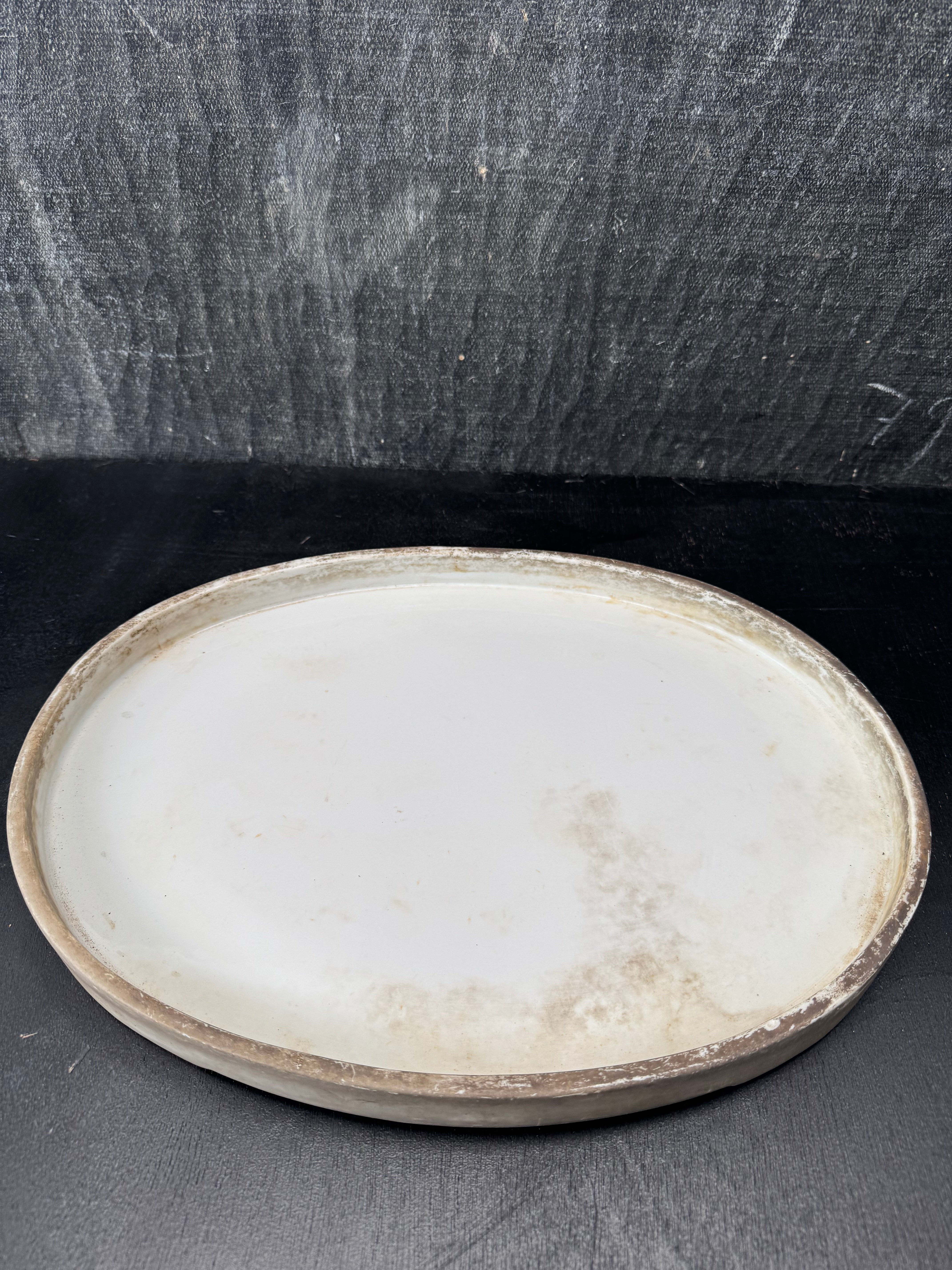 Vintage Japanese Ivory Color Glaze Ceramic Platter