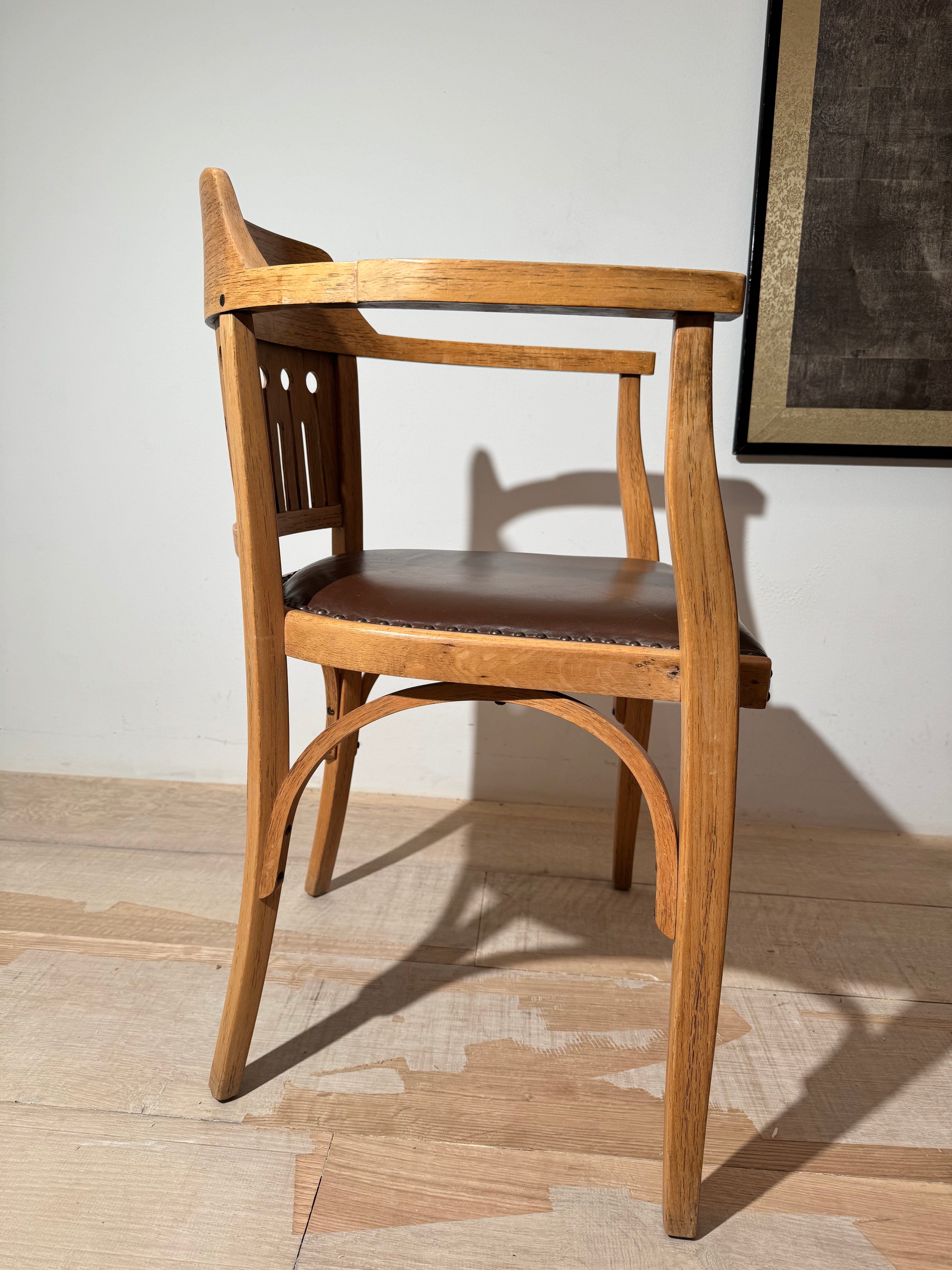 Pair of Oak Austrian Secessionist Armchairs