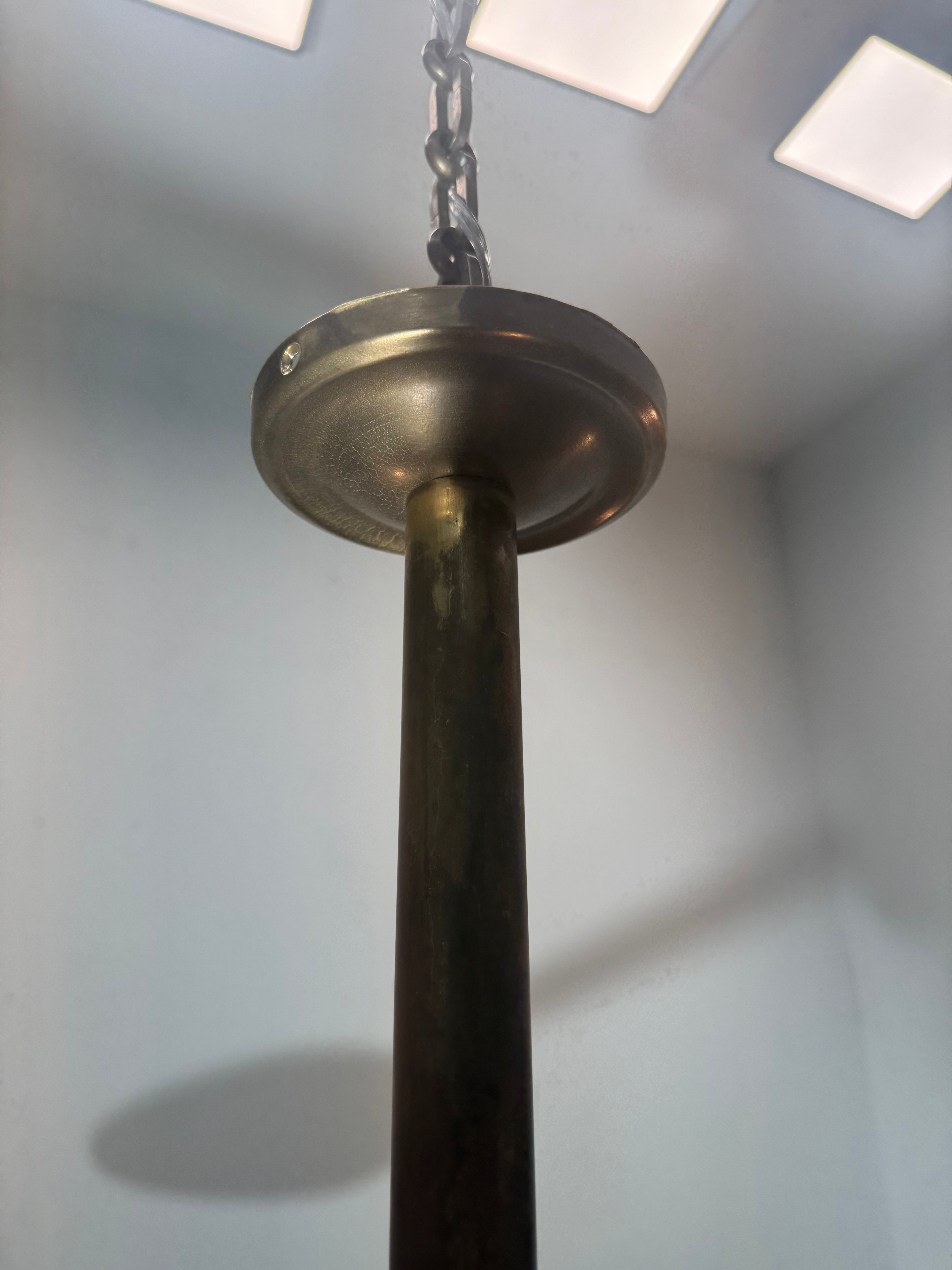 Lucca Studio Renata Chandelier in Leather & Bronze