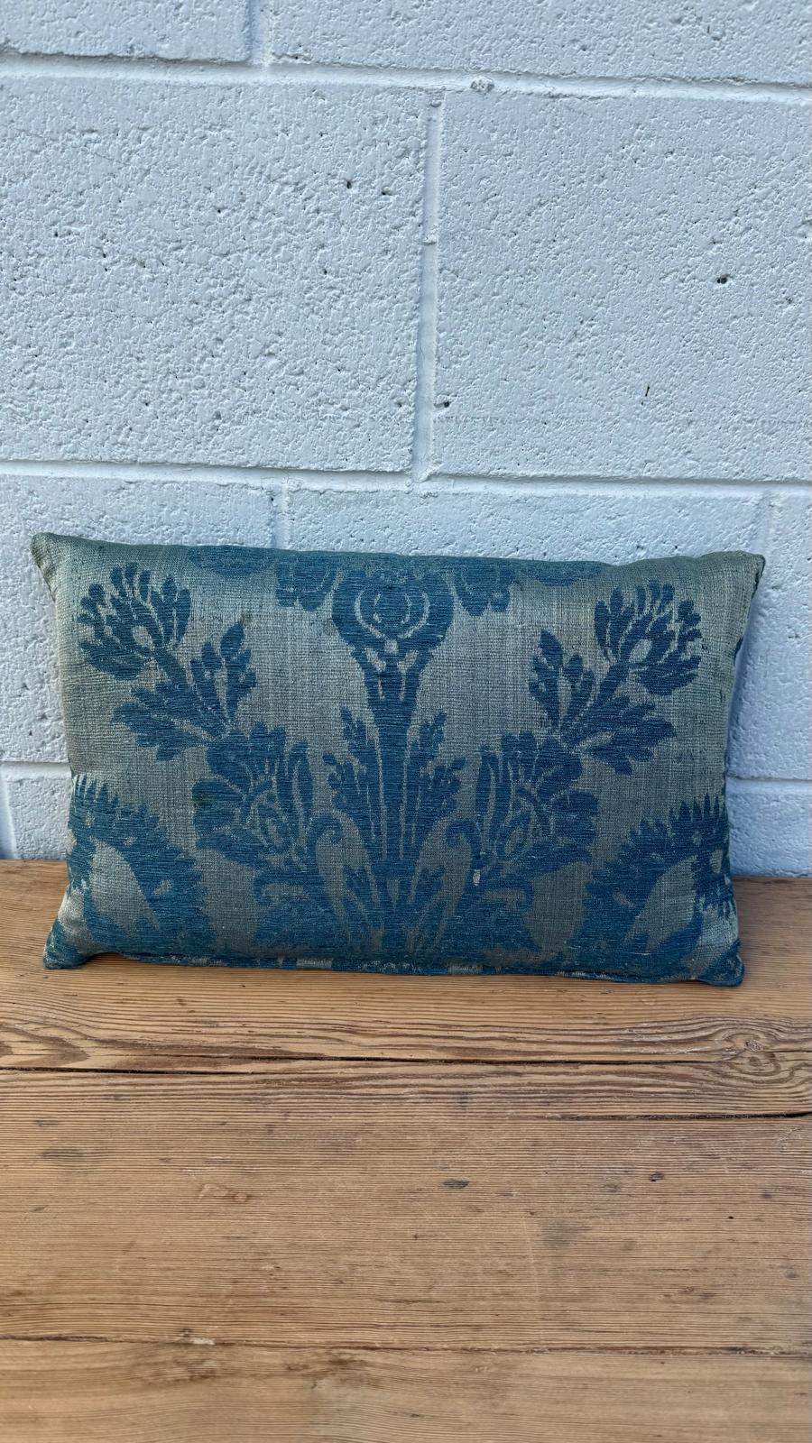18th Century French Damask Textile Pillow