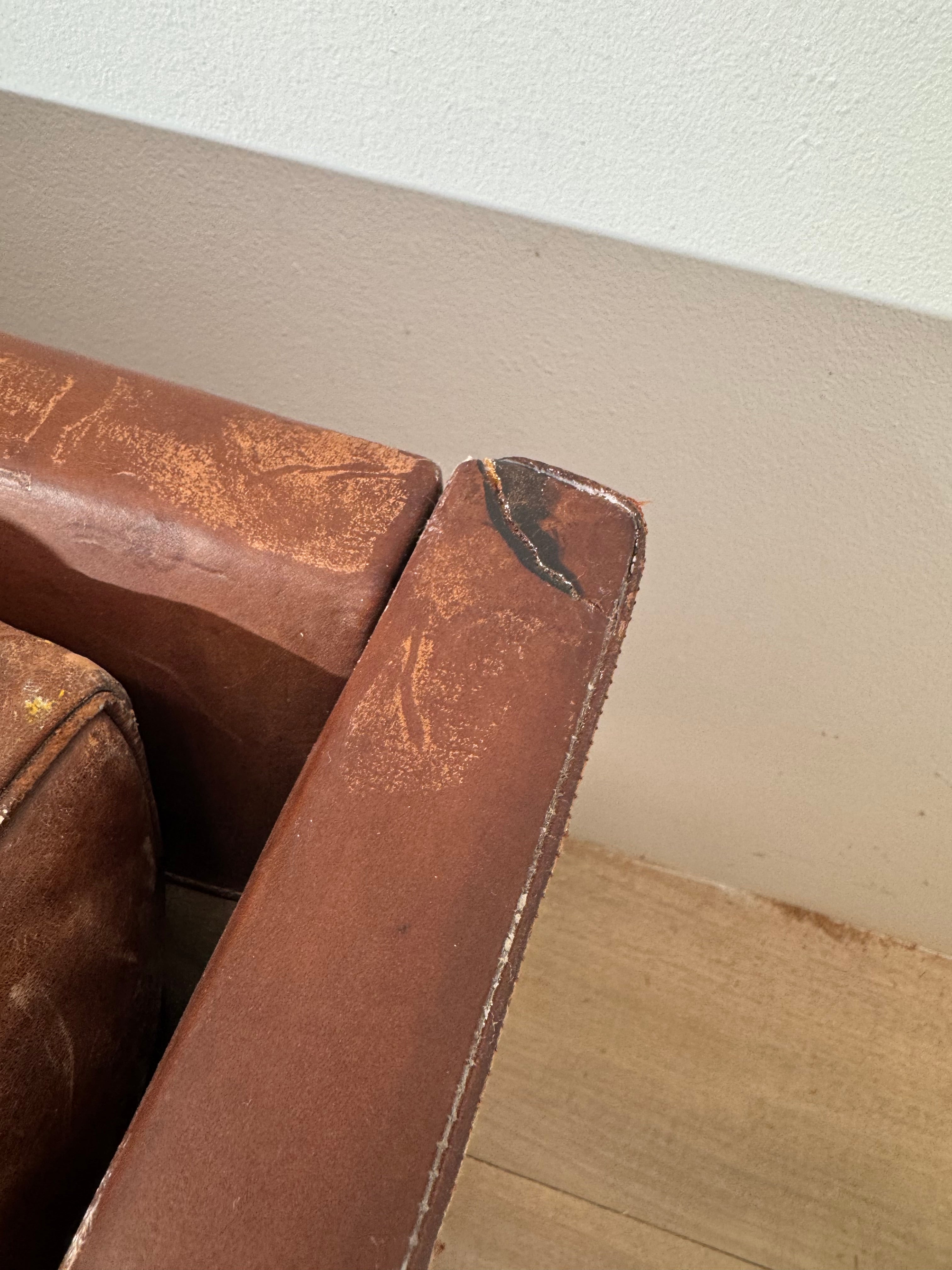 Danish Chocolate Brown Leather Sofa