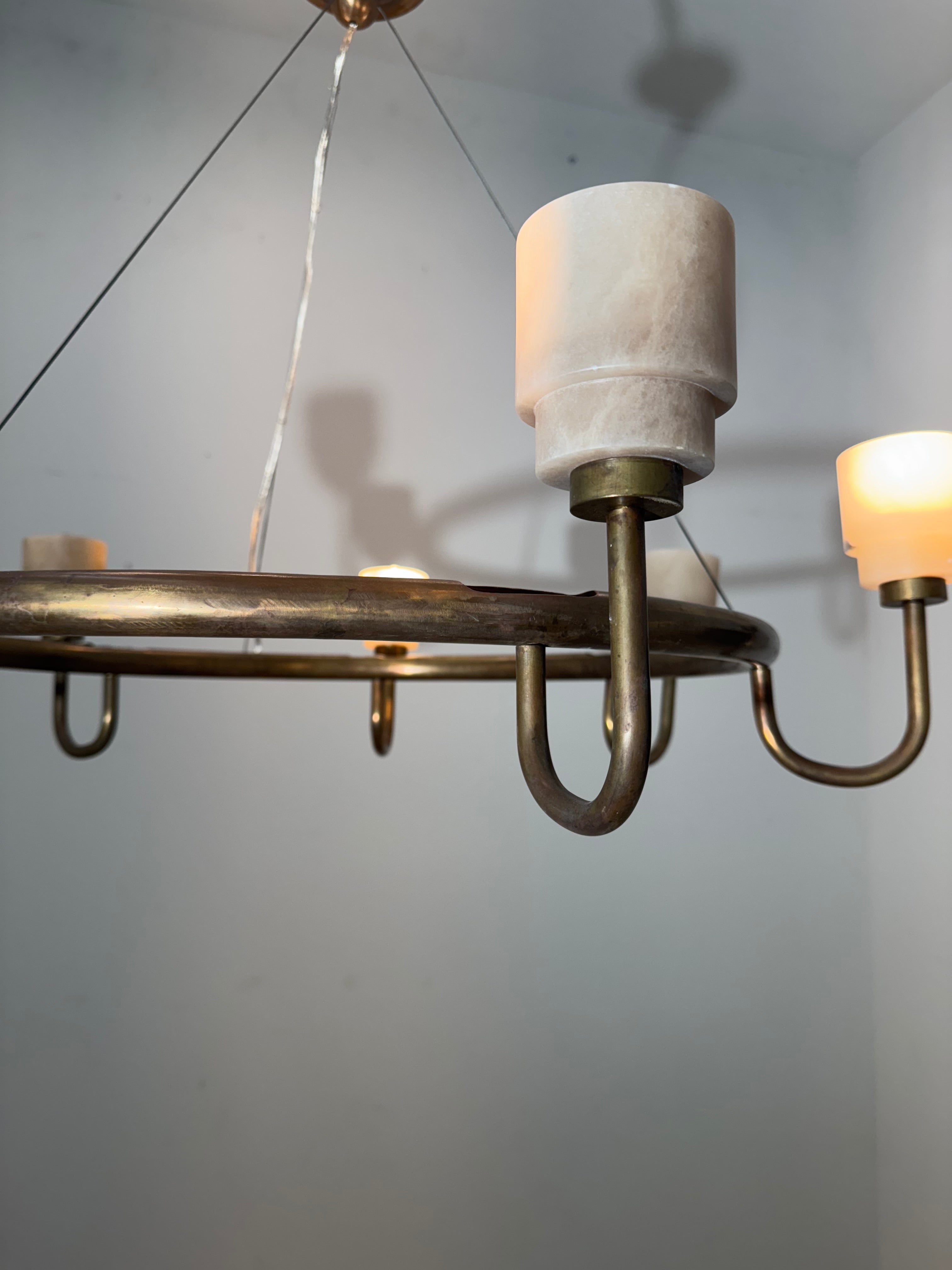 Lucca Studio Wynn Alabaster & Bronze Chandelier
