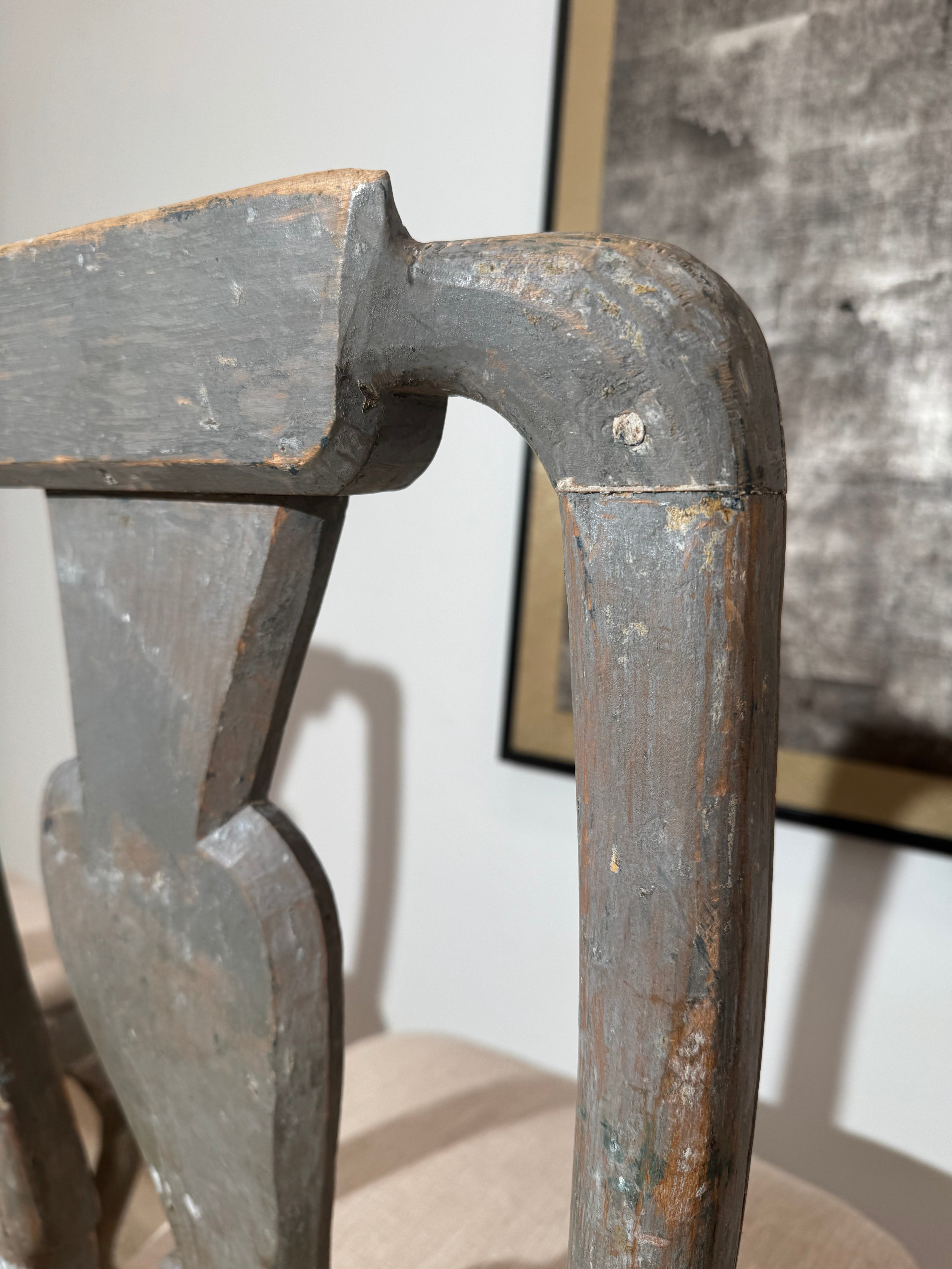 Set of Four Gustavian Painted Dining Chairs