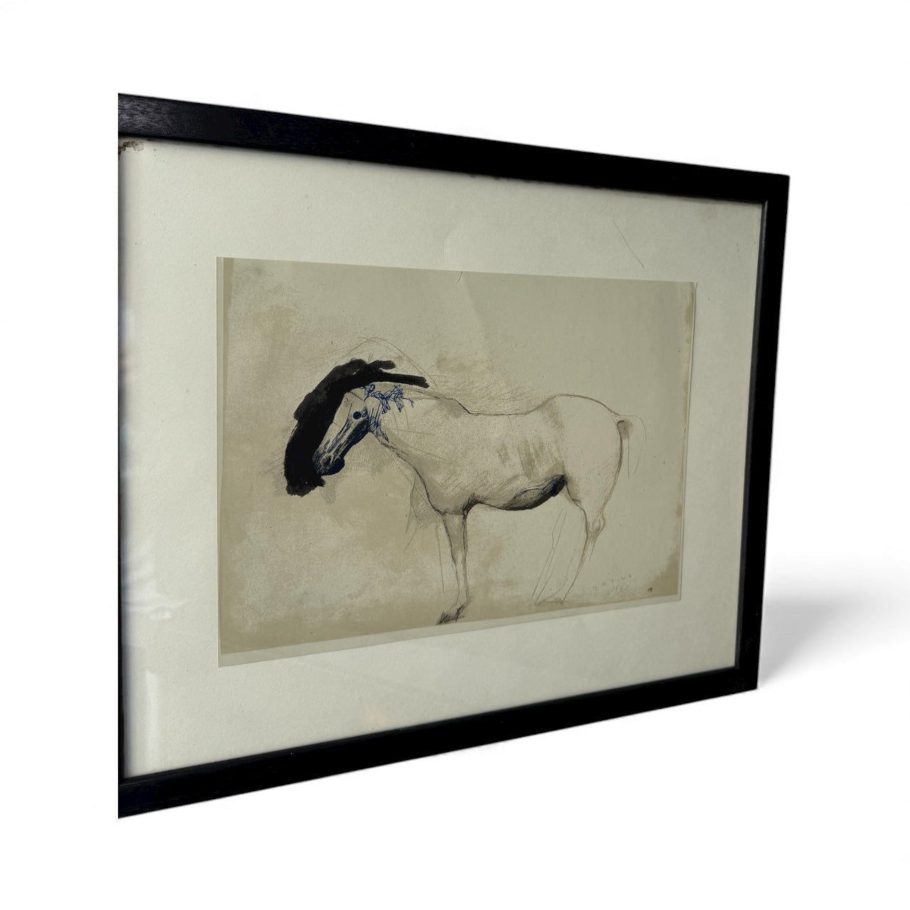 Vintage Italian Modernist Print of Horse