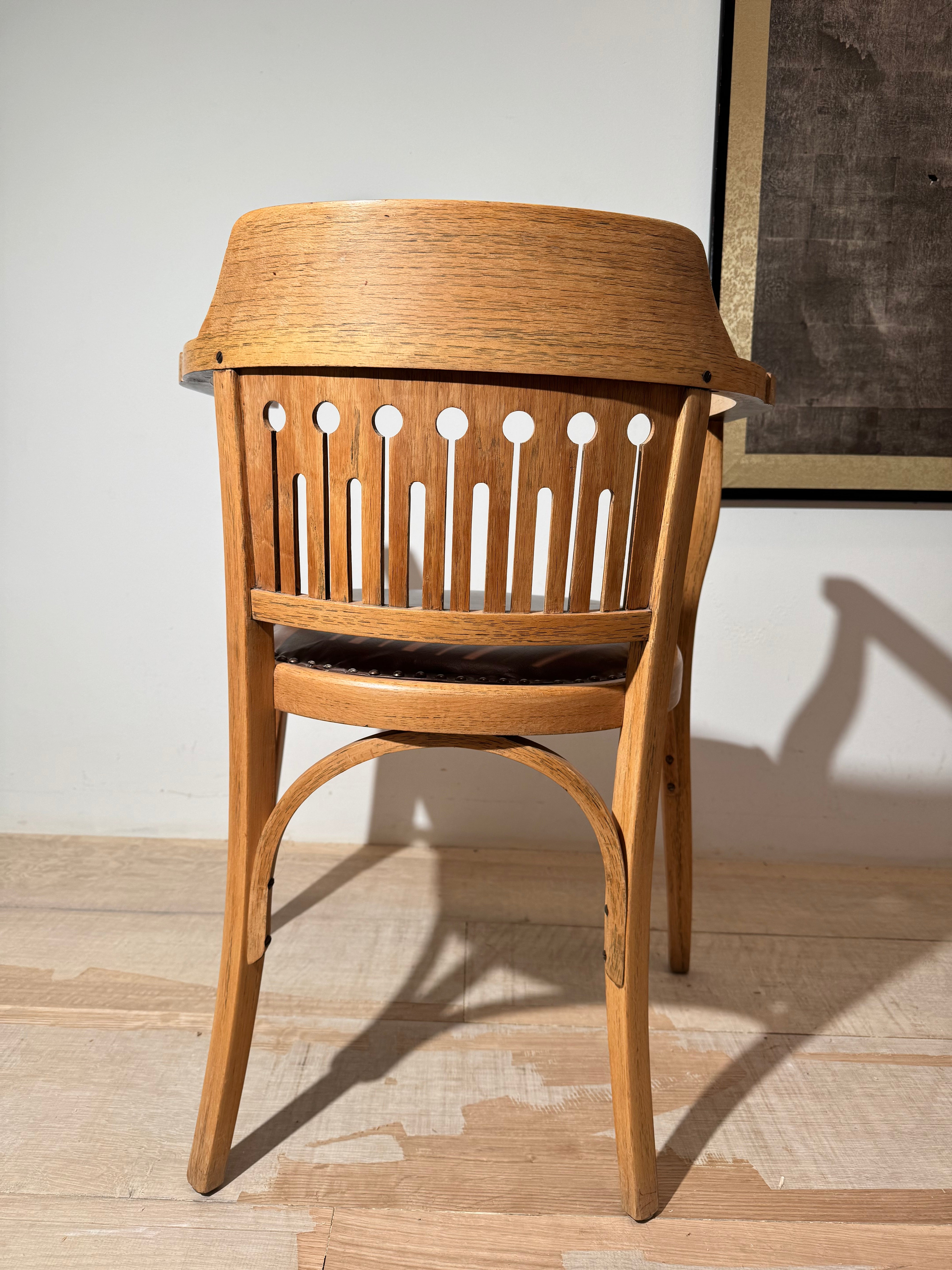 Pair of Oak Austrian Secessionist Armchairs