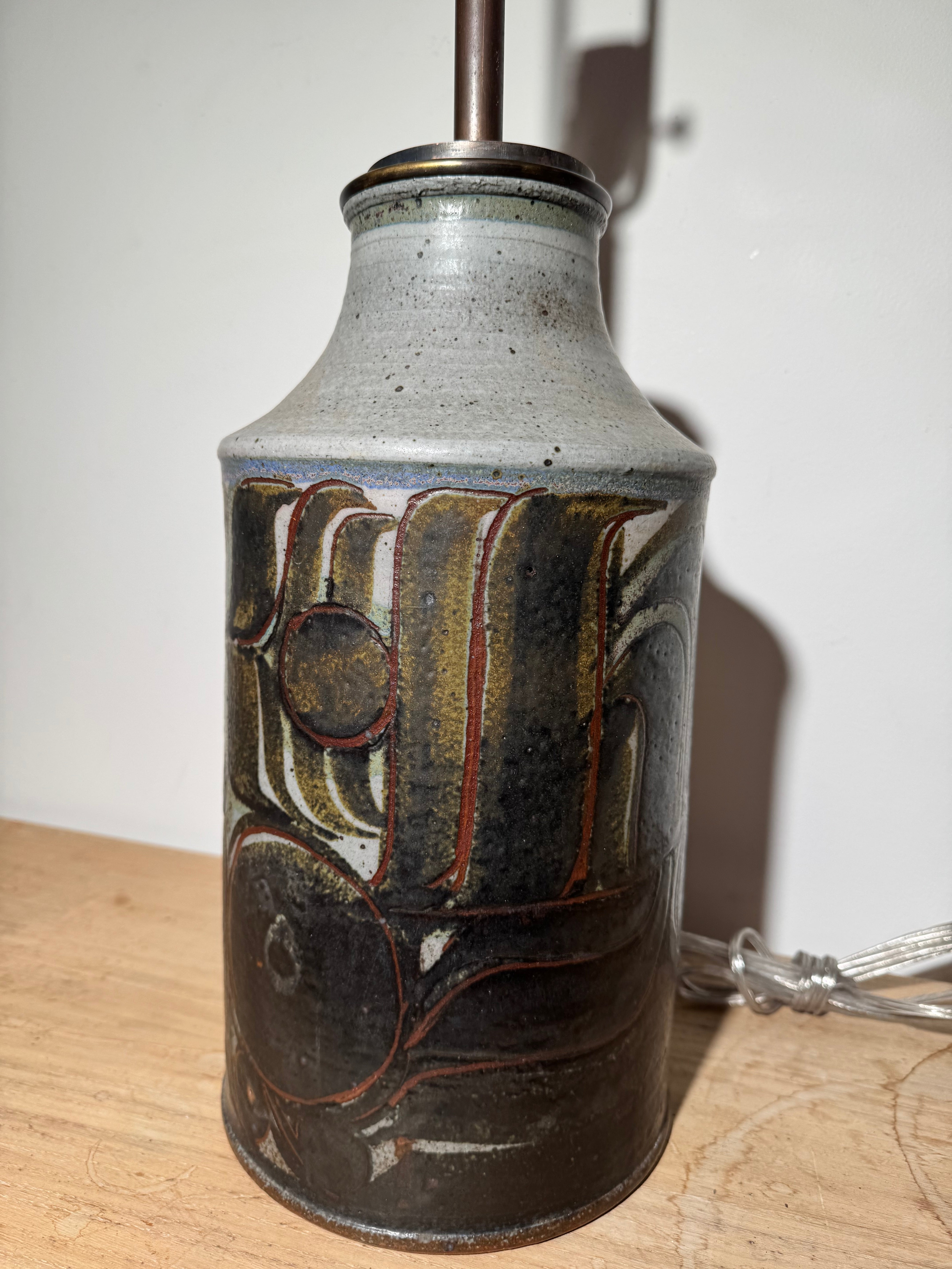 Large Scale Vintage Studio Pottery Lamp