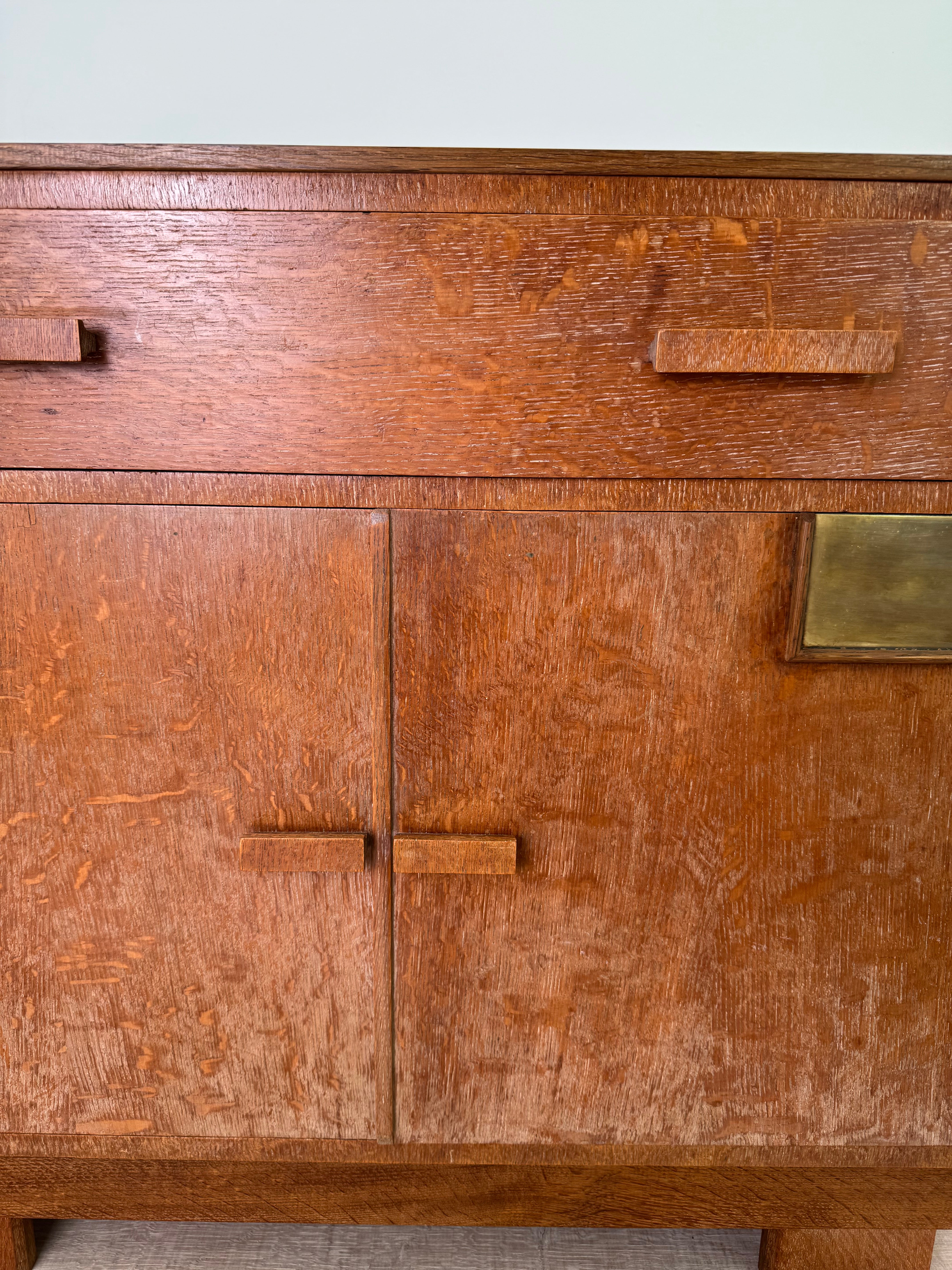 Circa 1900 Bleached Oak Cabinet
