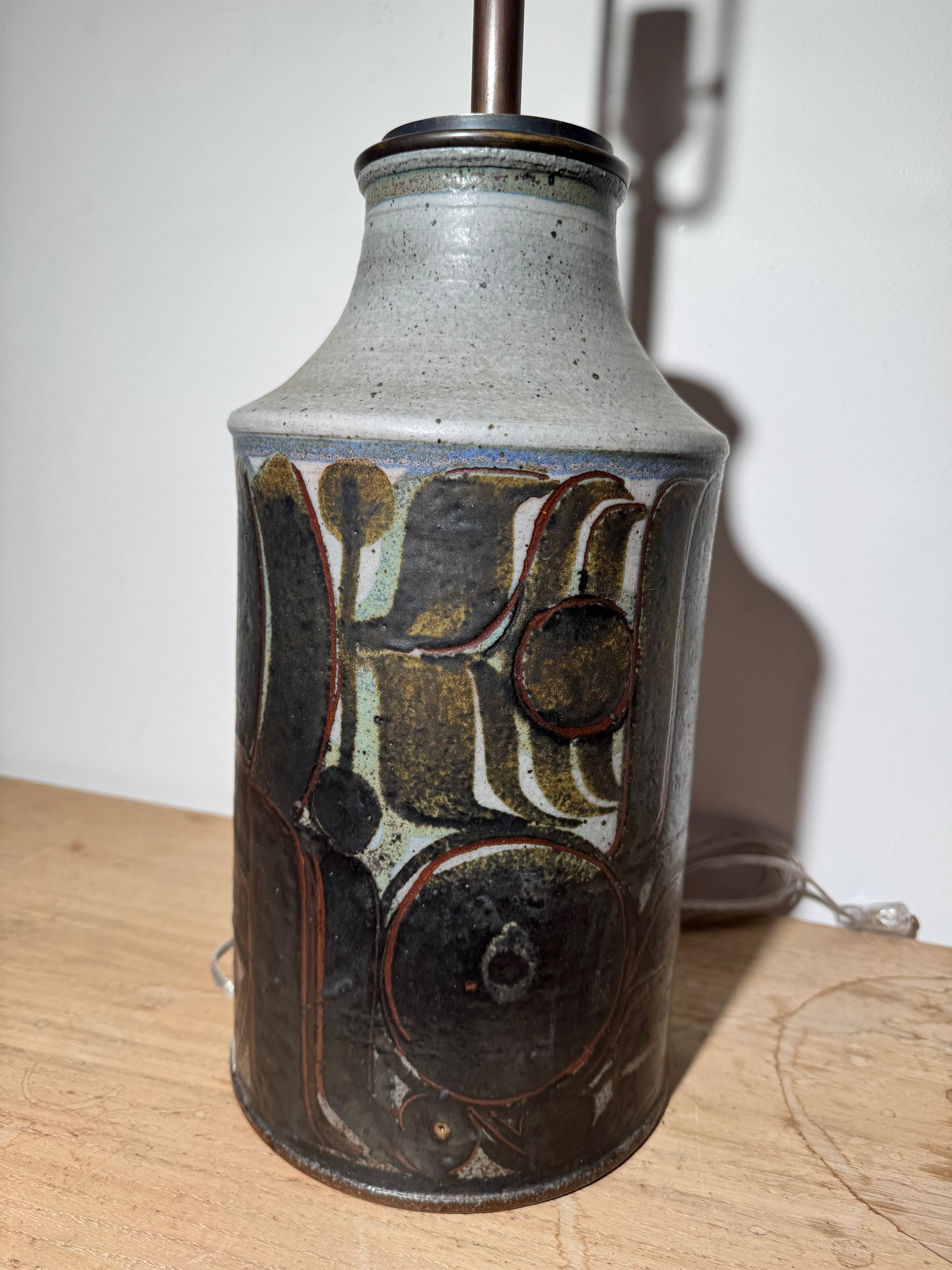 Large Scale Vintage Studio Pottery Lamp