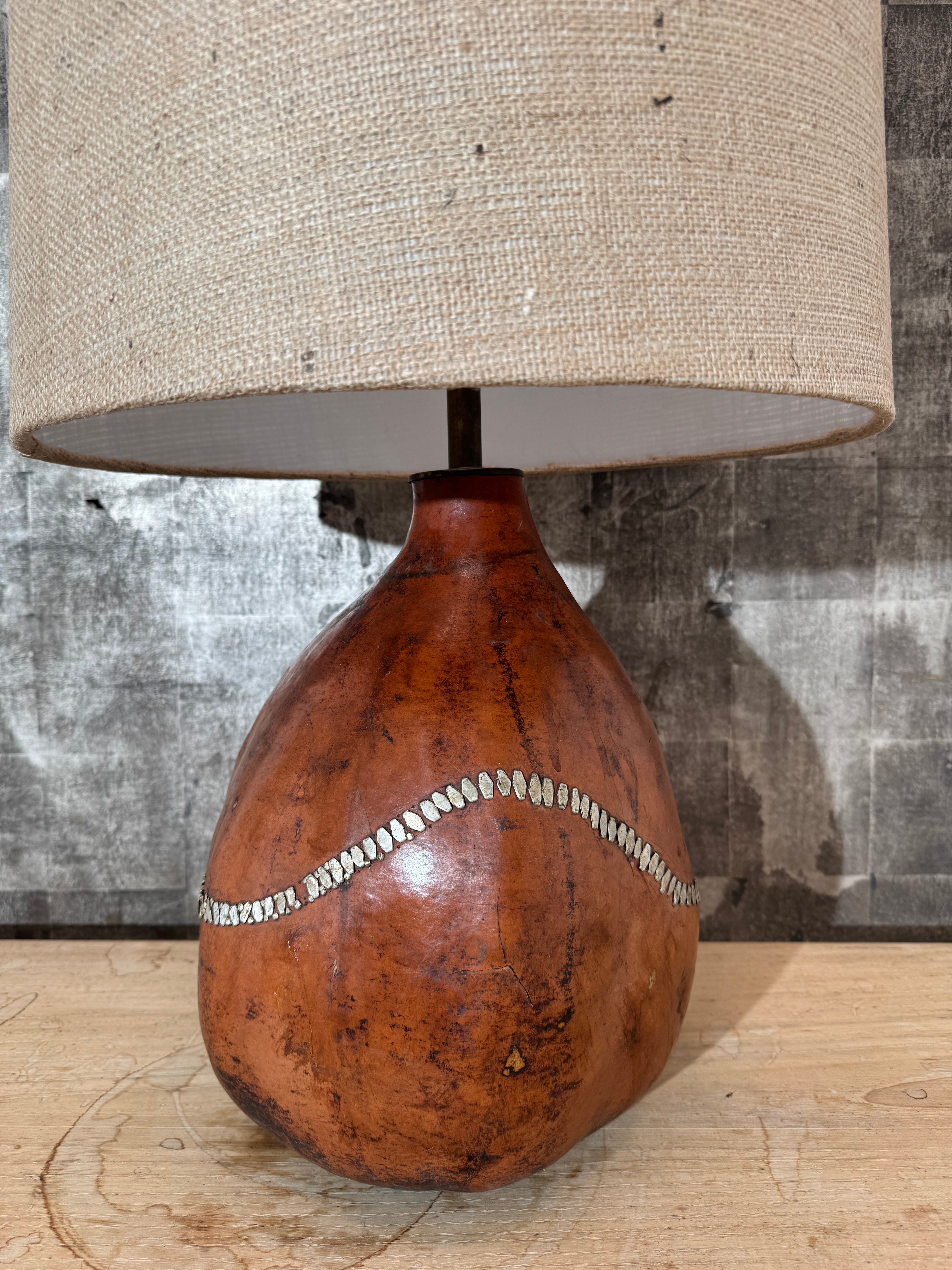 Vintage Gourd Lamp With Repair