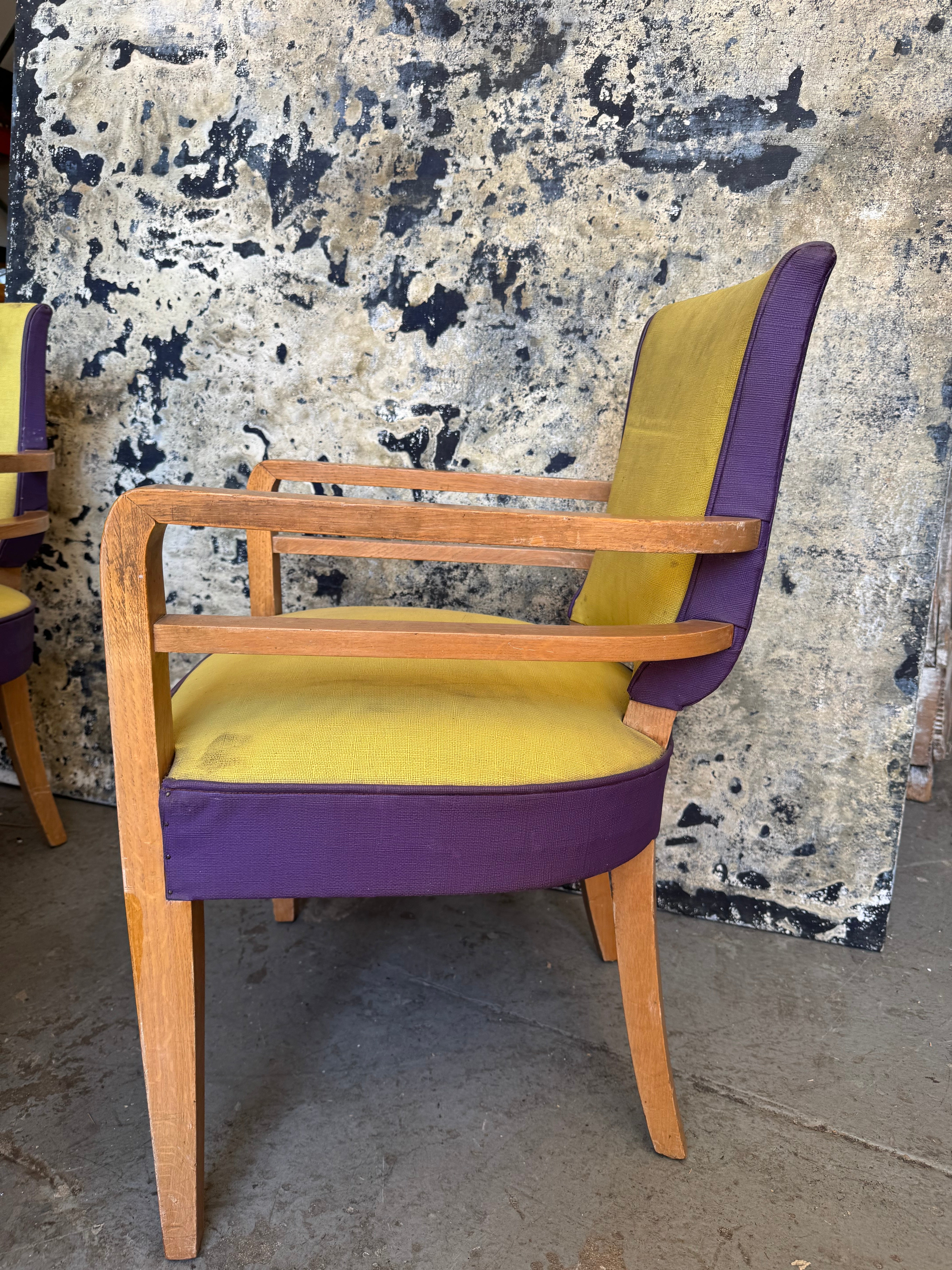 Ser of (4) French Art Deco Arm Chairs