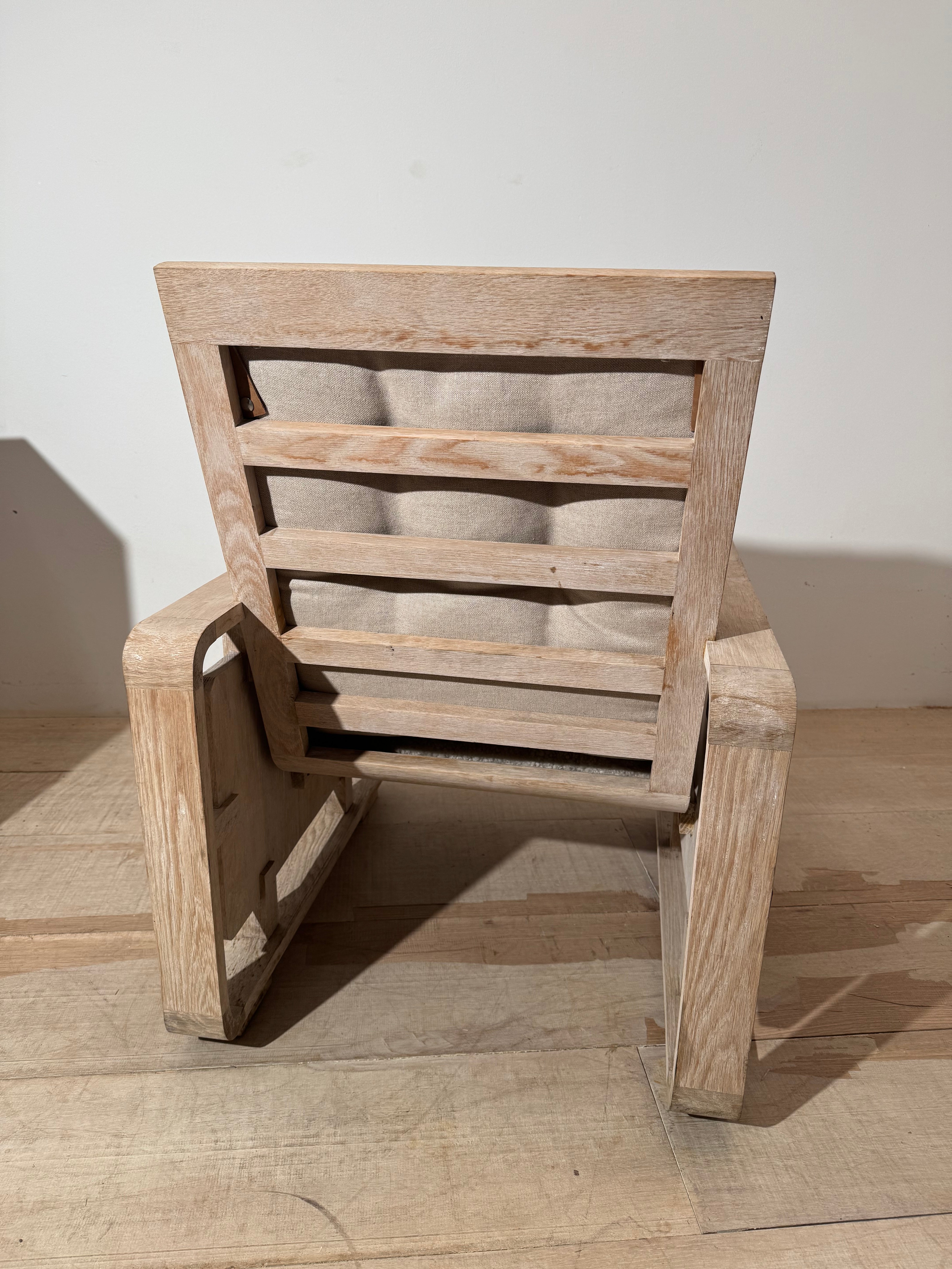 Vintage White Oak Armchair