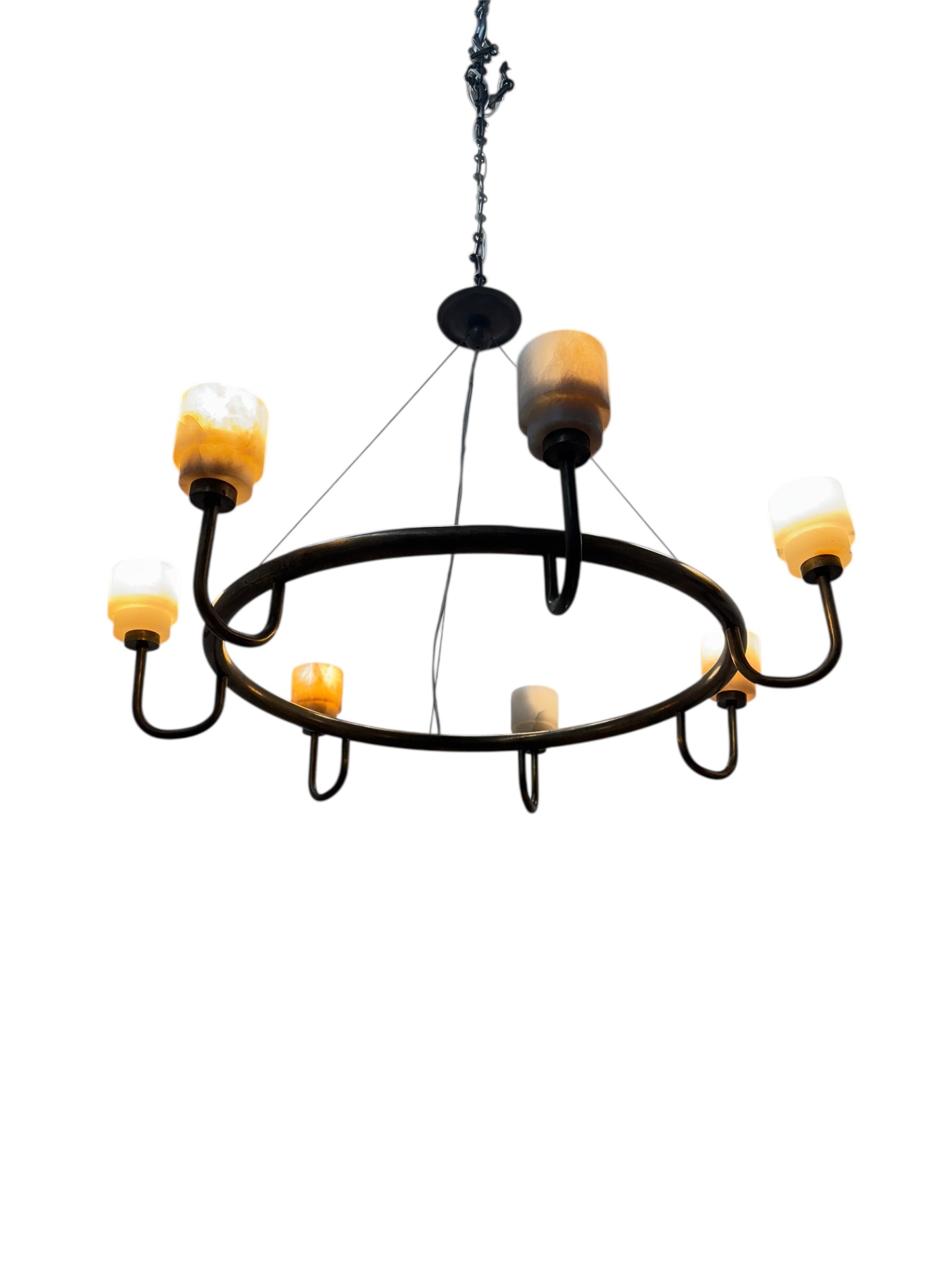 Lucca Studio Wynn Alabaster & Bronze Chandelier