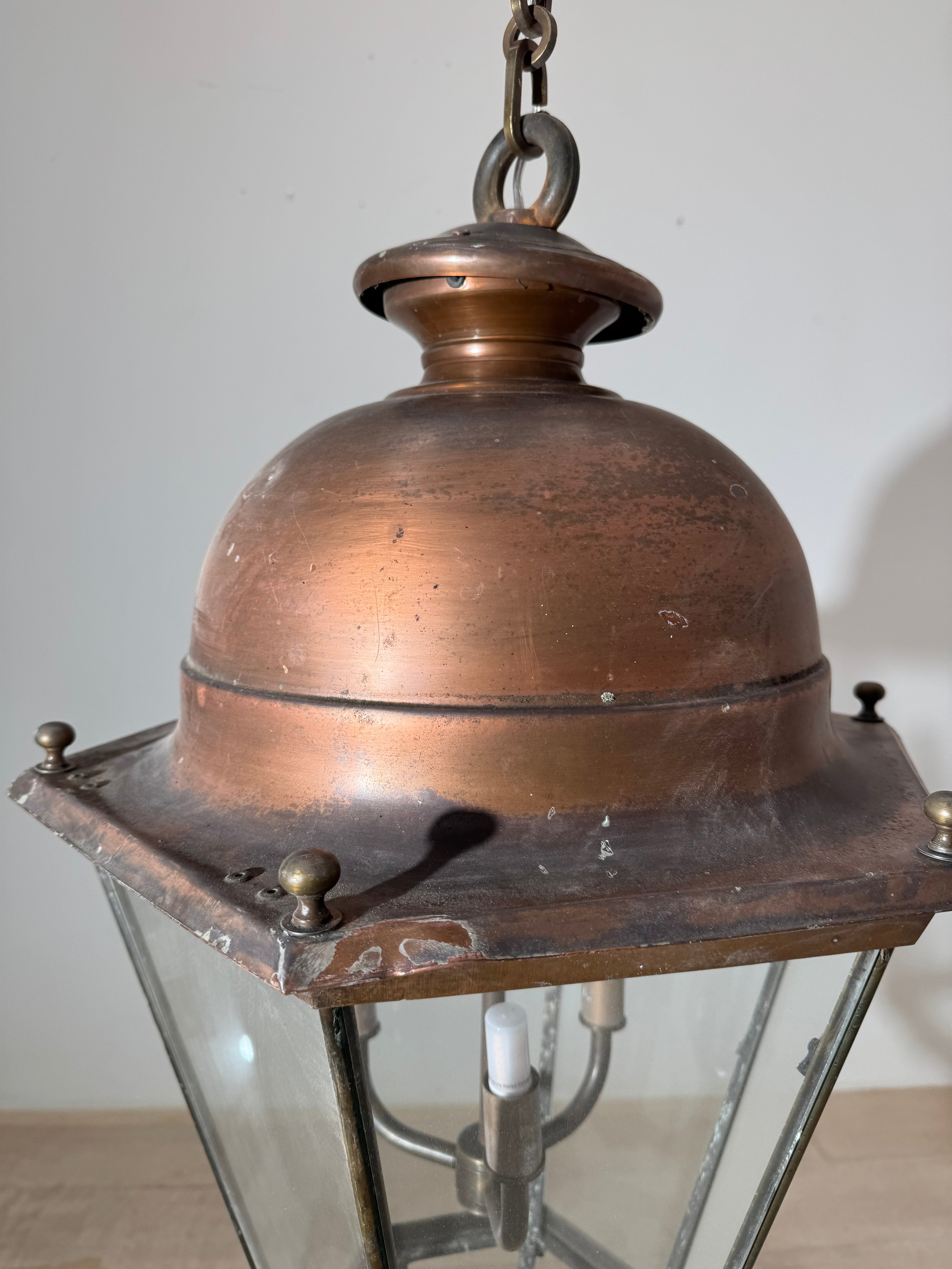 English 19c Copper Lantern