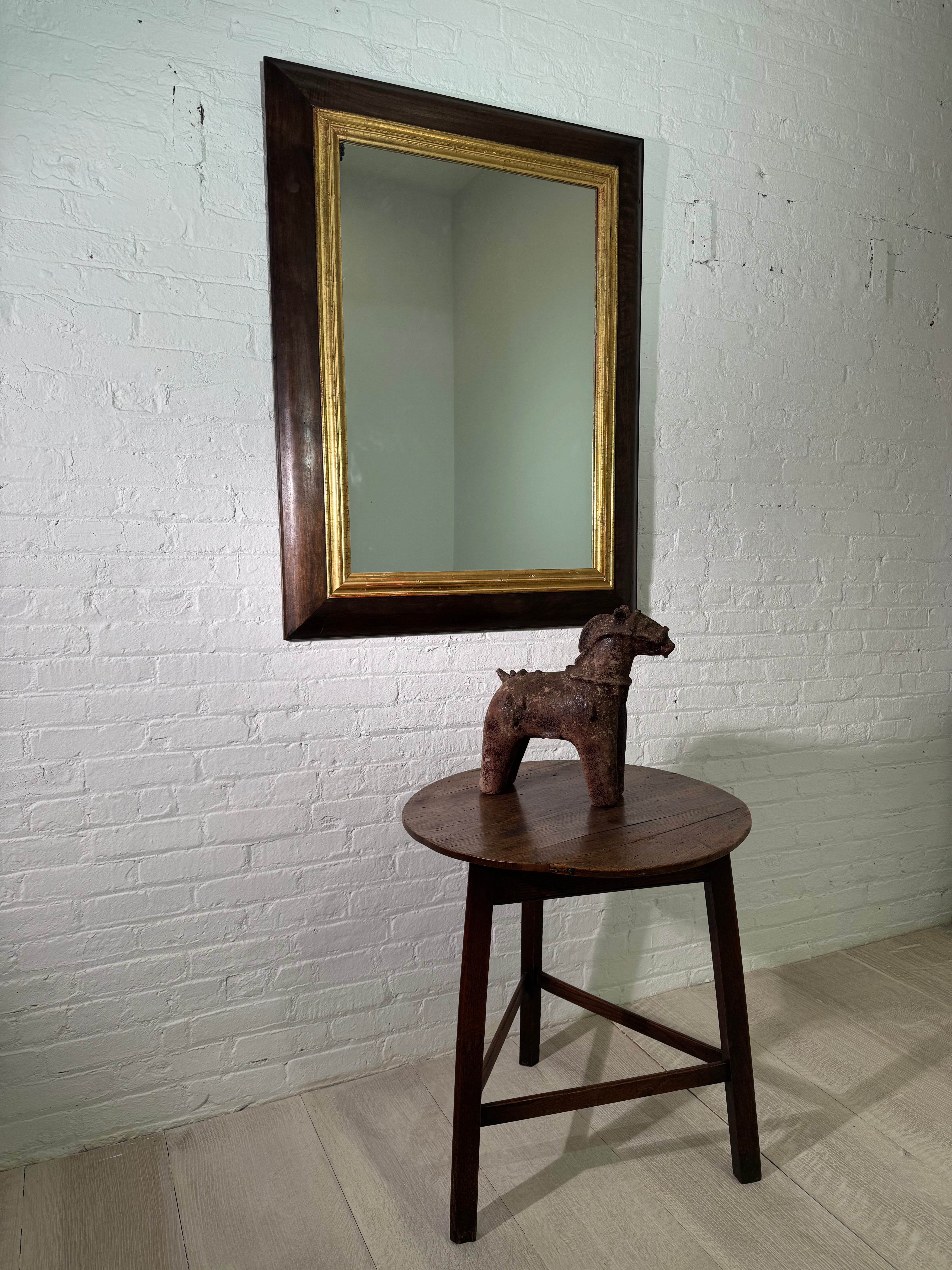 Limited Edition Walnut and 18th Century Gilt Wood Mirror